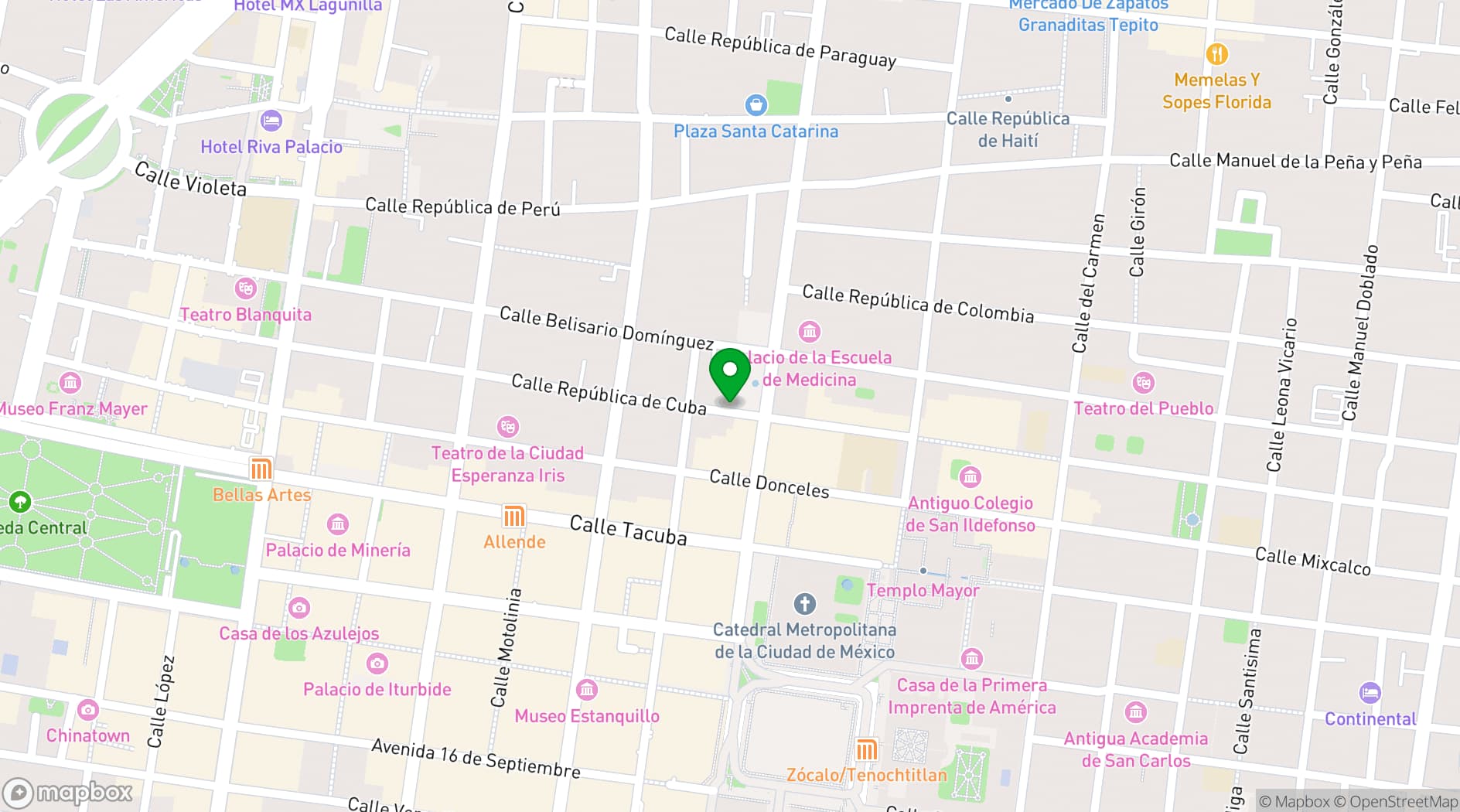 Map showing Domingo Santo Hotel Boutique y Terraza