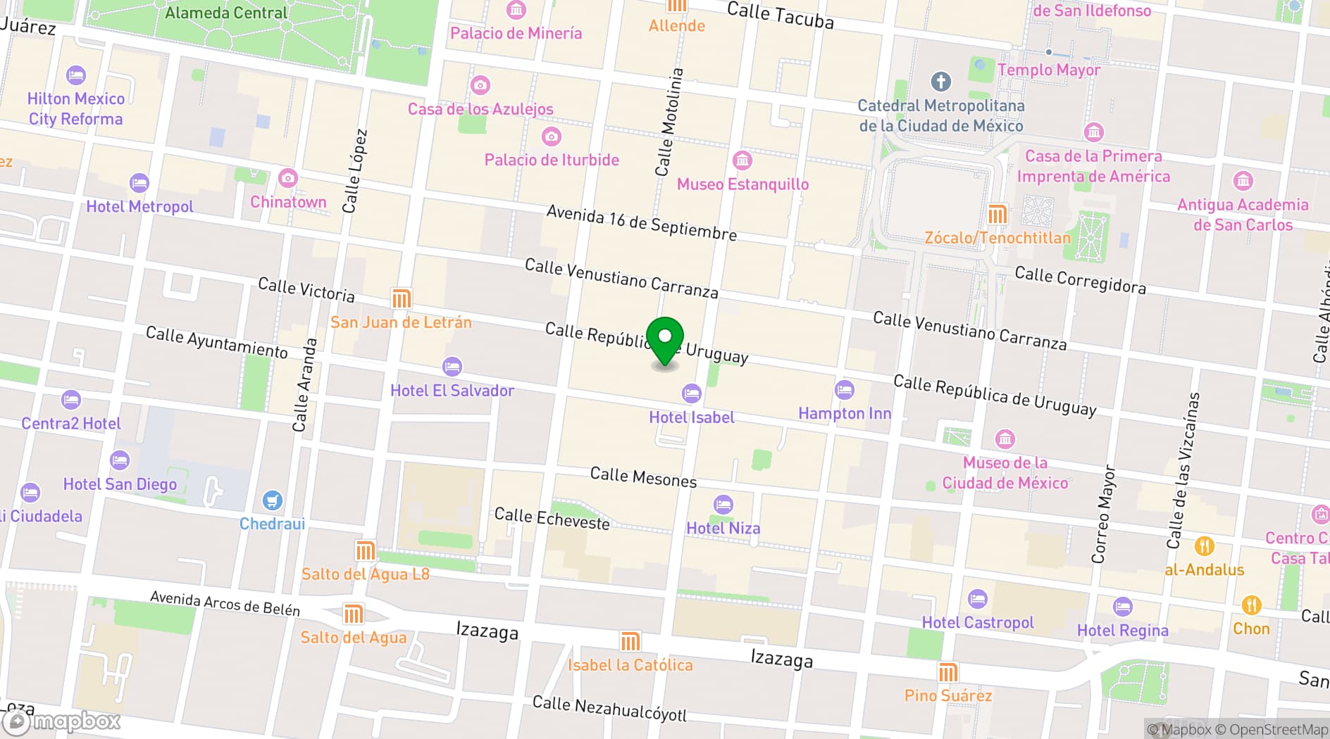 Map showing Circulo Mexicano