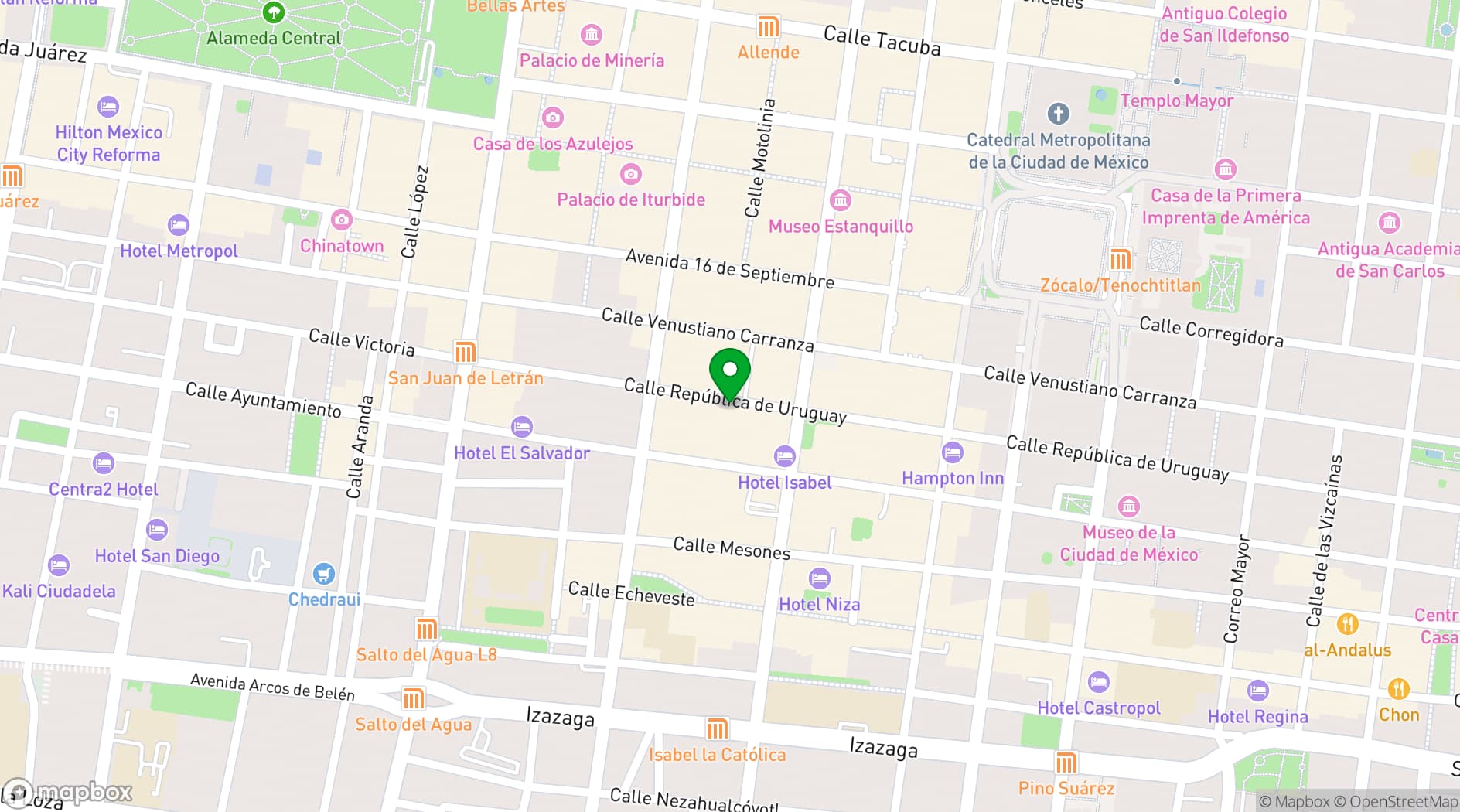 Map showing Hotel Punto MX