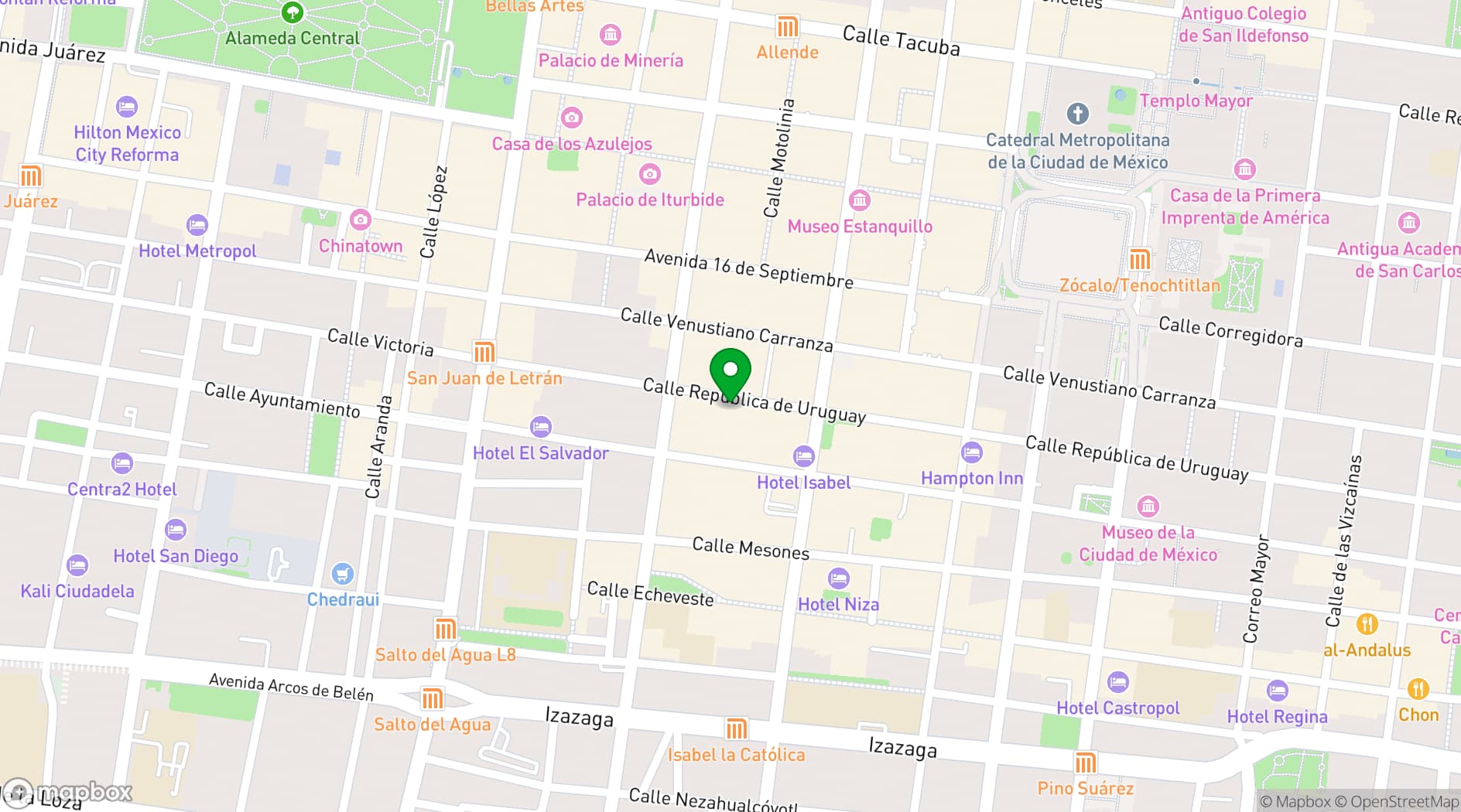 Map showing City Centro by Marriott Ciudad De México