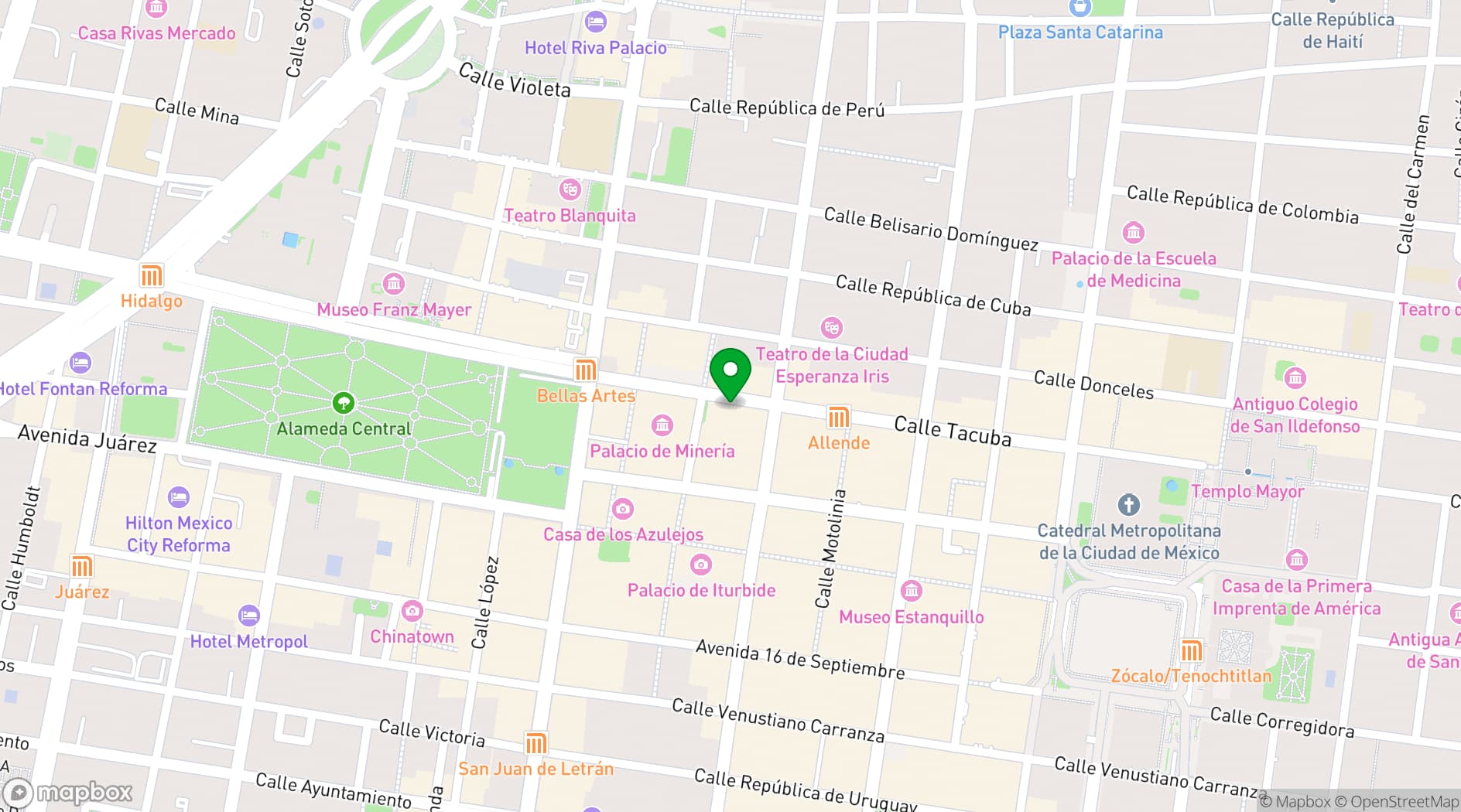 Map showing Palacio Metropolitano