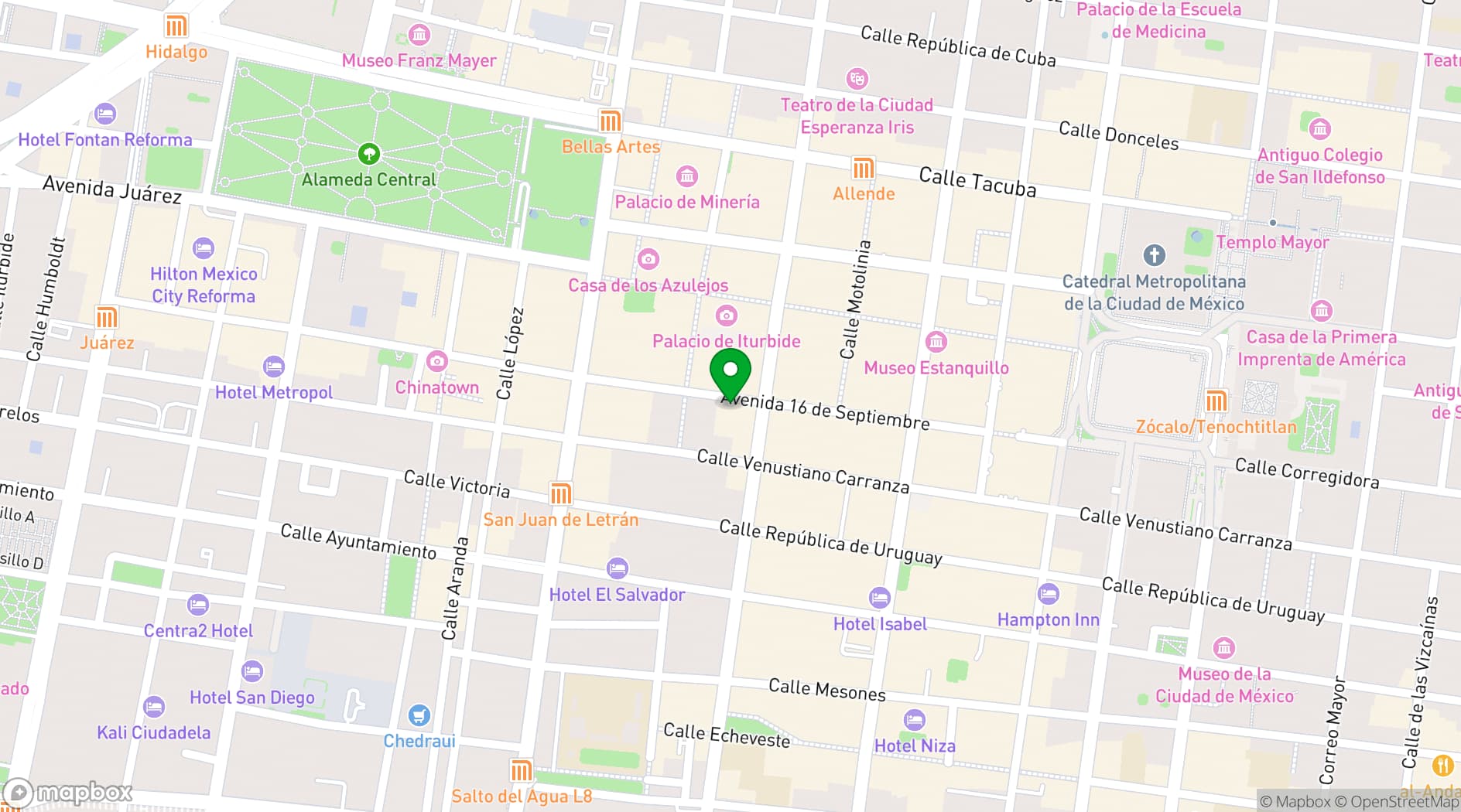 Map showing Club de Banqueros de México