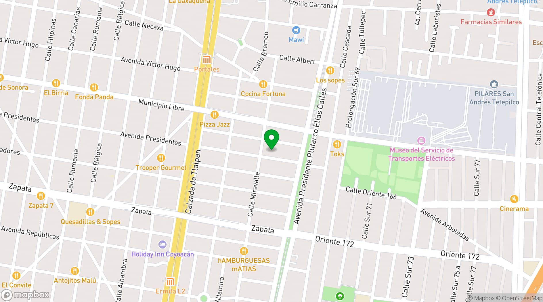 Map showing Sagrada Familia, Portales