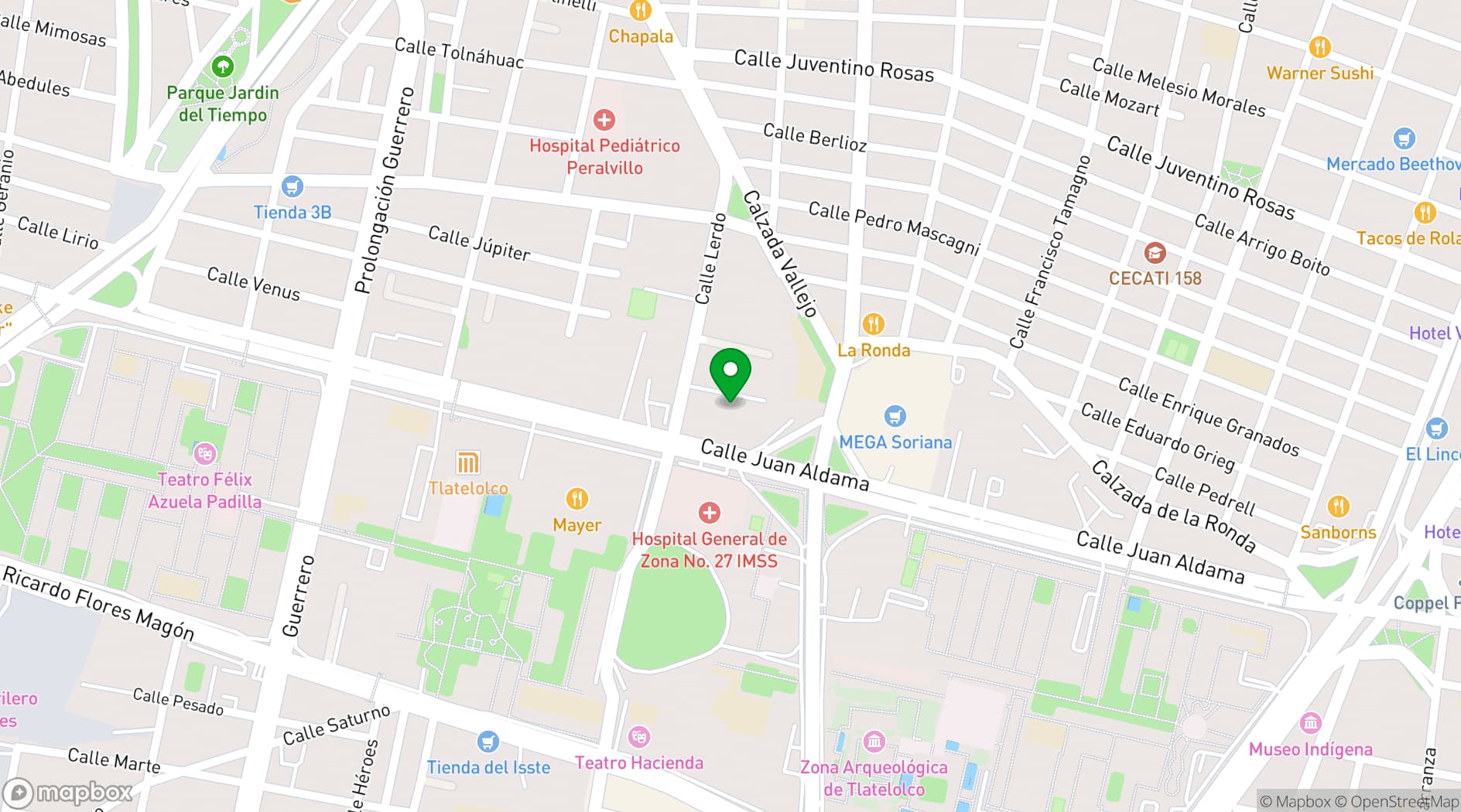 Map showing Centro de Convenciones y Exposiciones Tlatelolco