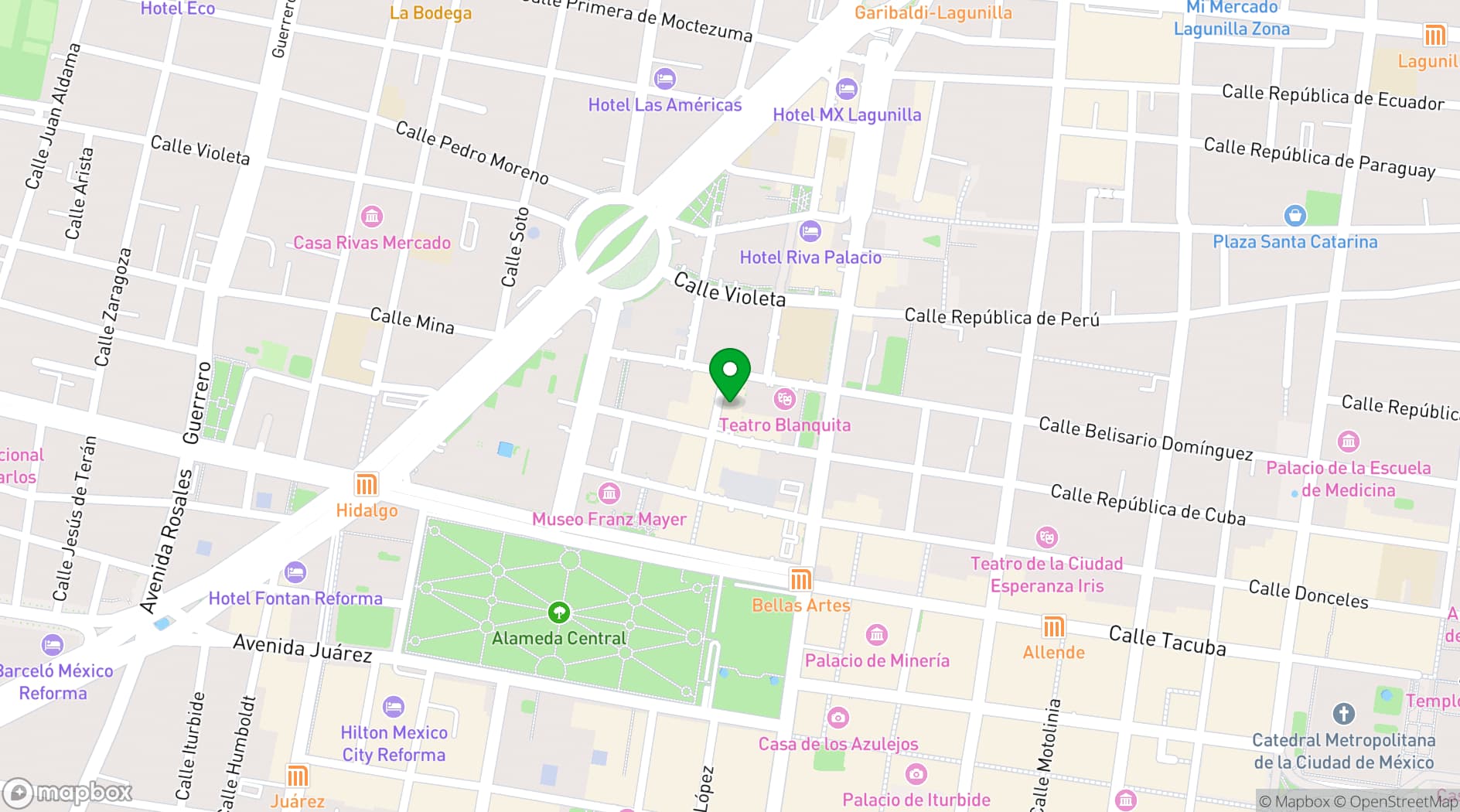 Map showing Mercado 2 de Abril