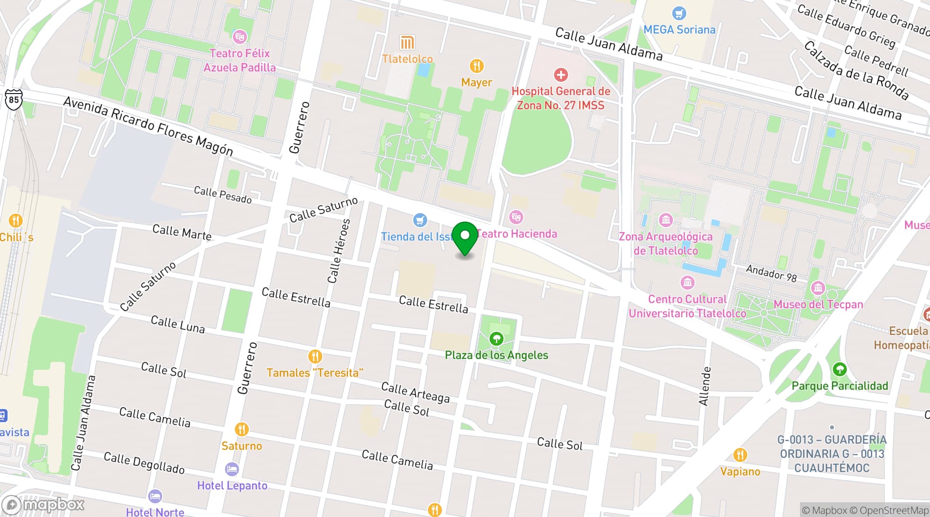Map showing Salon Los Angeles