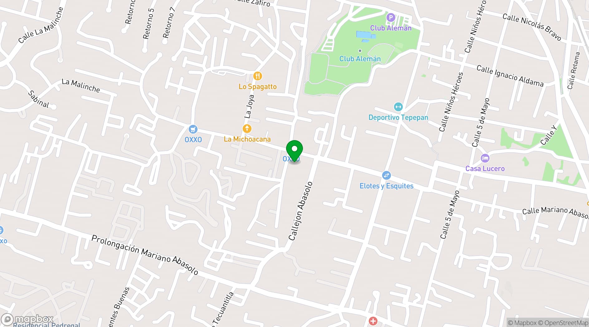 Map showing Hacienda la Esmeralda