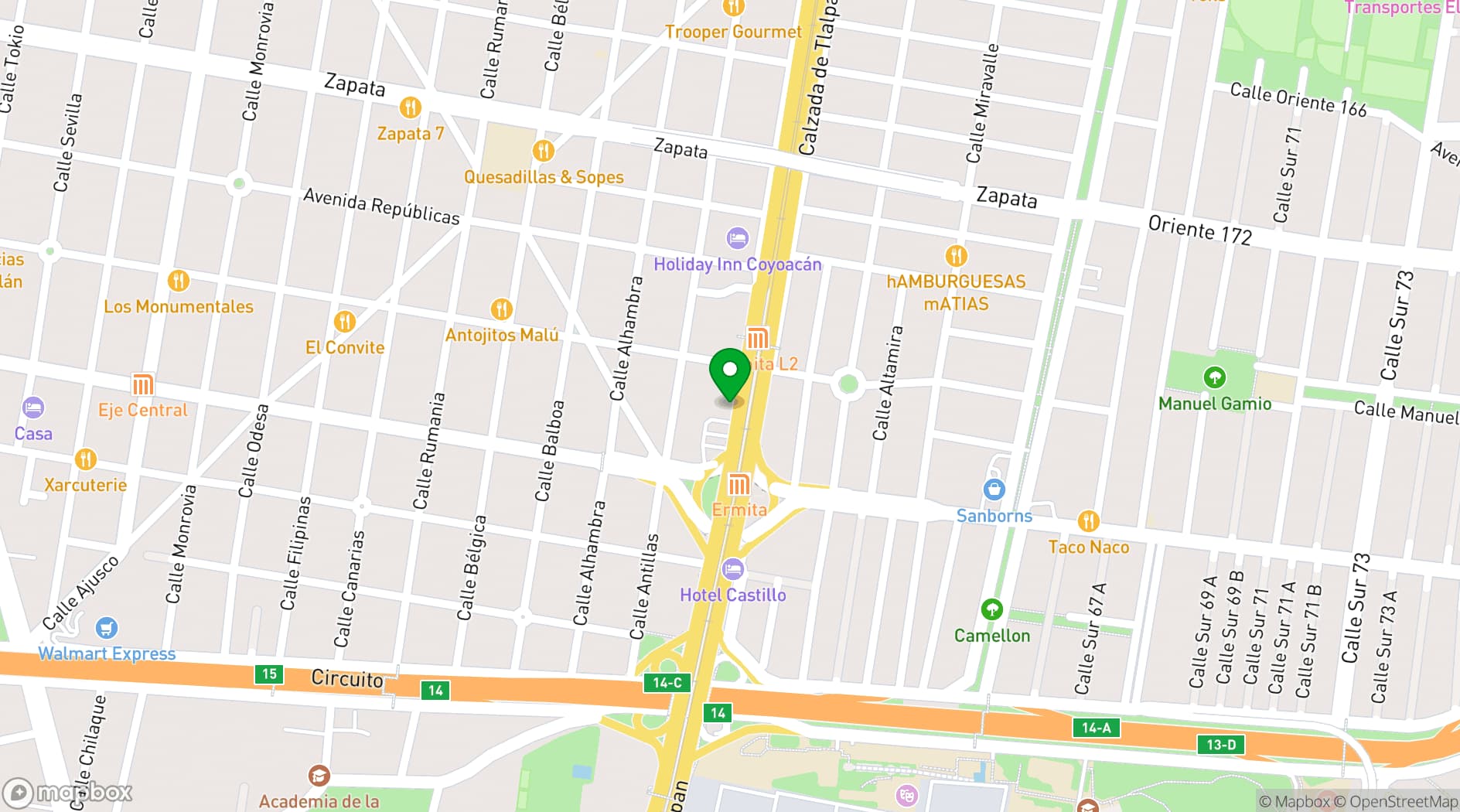 Map showing City Express by Marriott Ciudad de México Tlalpan