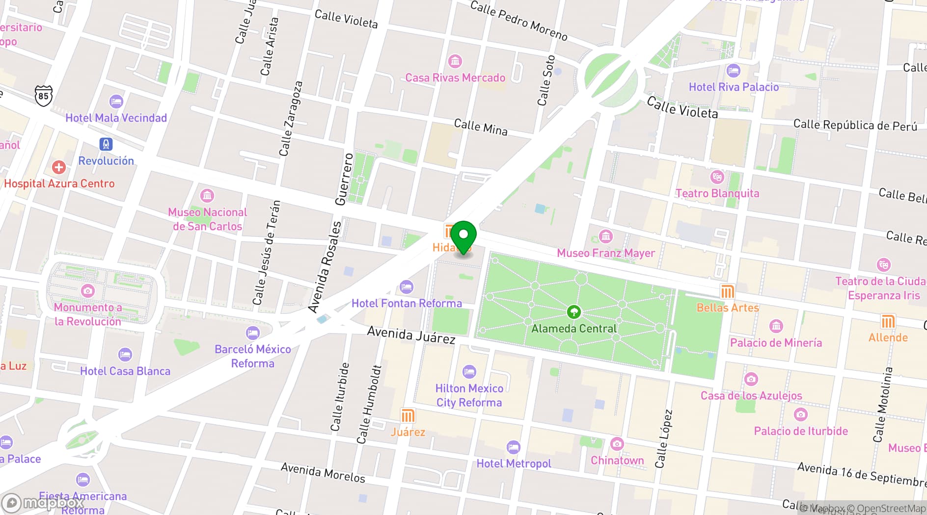 Map showing José Martí Cultural Center
