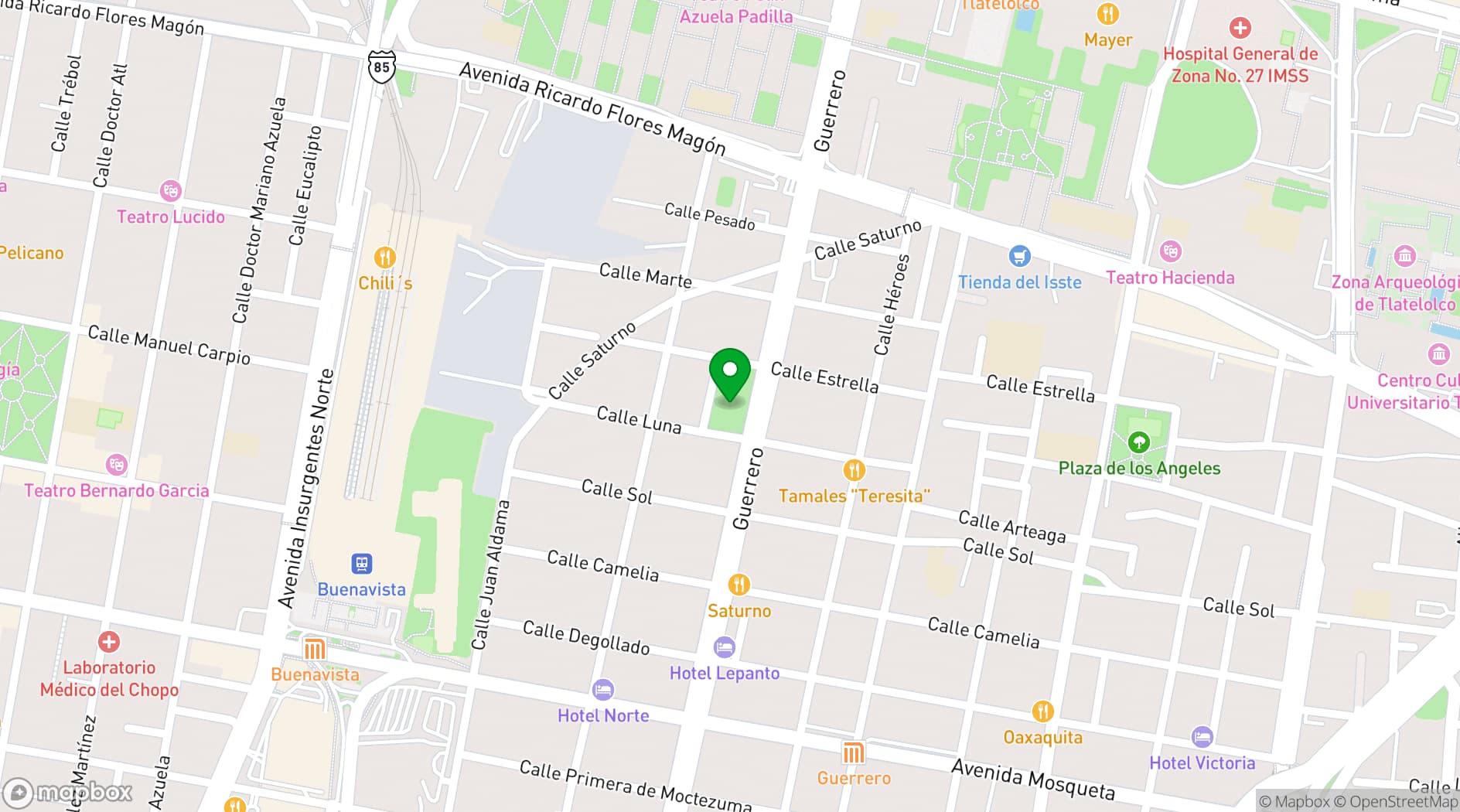 Map showing Parque Abasolo