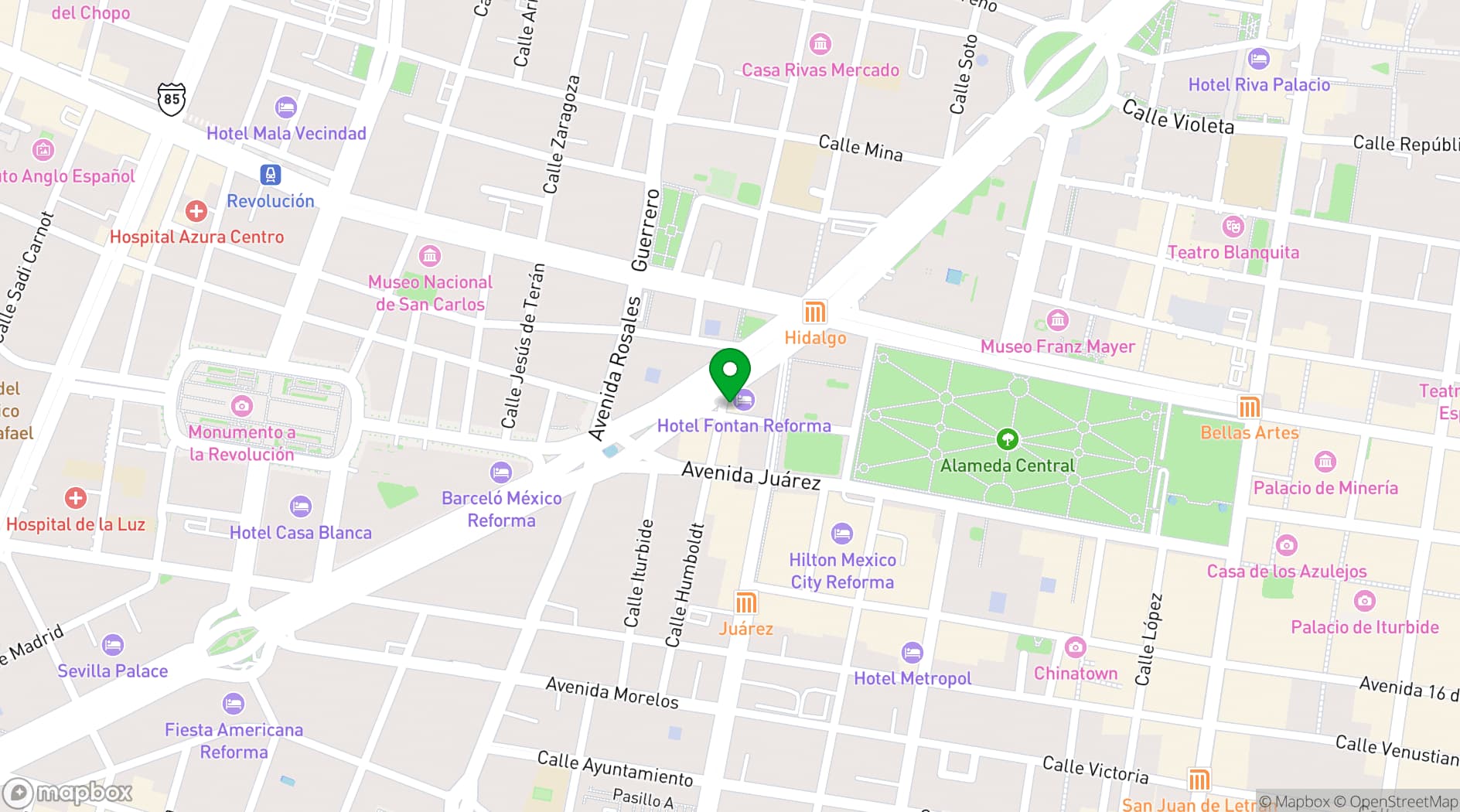 Map showing XKINA Rooftop