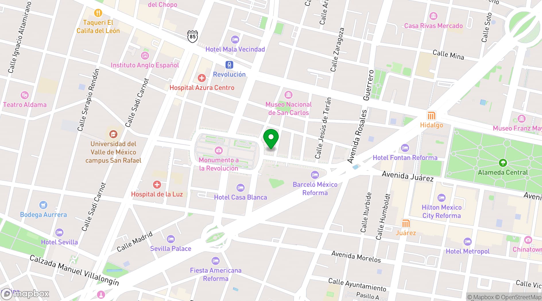 Map showing Terraza Cha Cha Chá