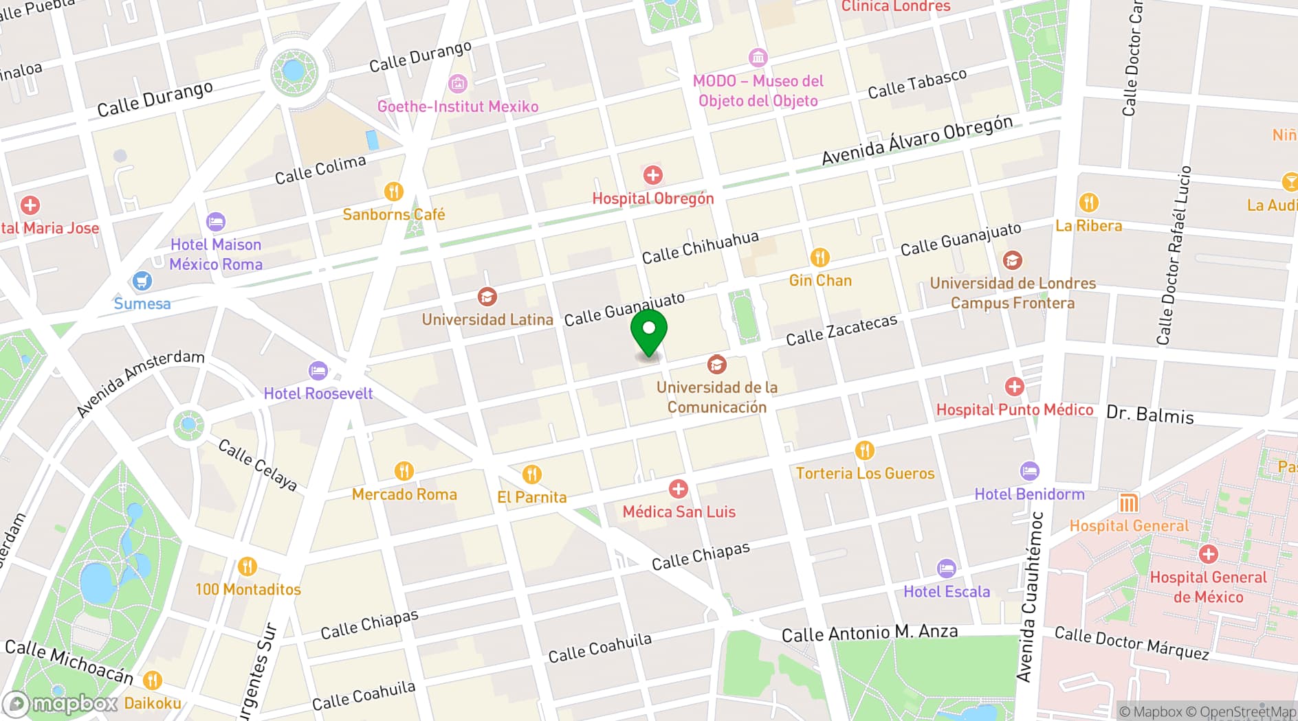 Map showing Balmori Roma