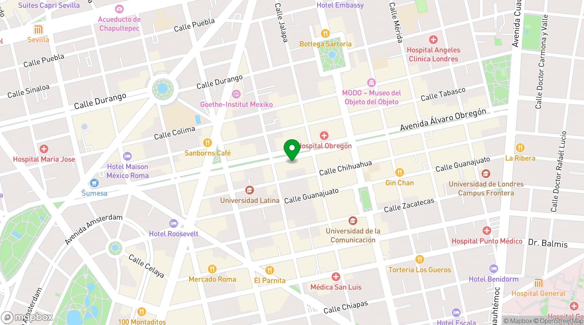Map showing Departamento Studio Bar