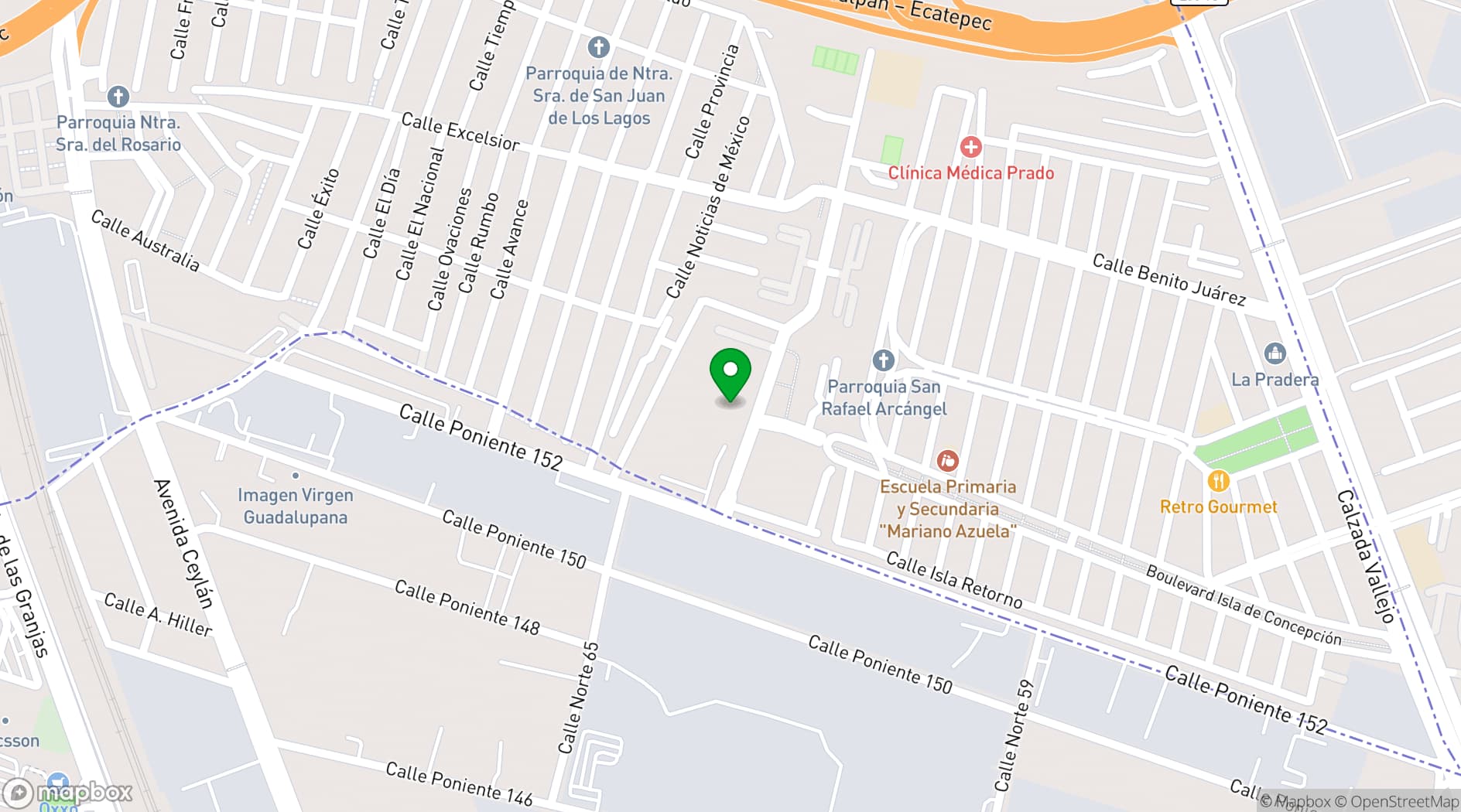 Map showing Ex Hacienda San Pablo de Enmedio