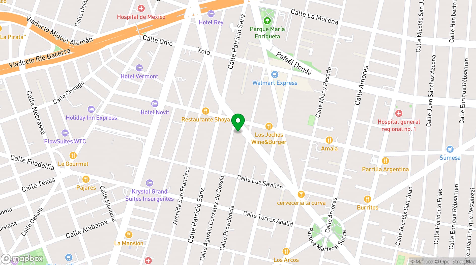 Map showing El Hostalito Del Valle Mexico City
