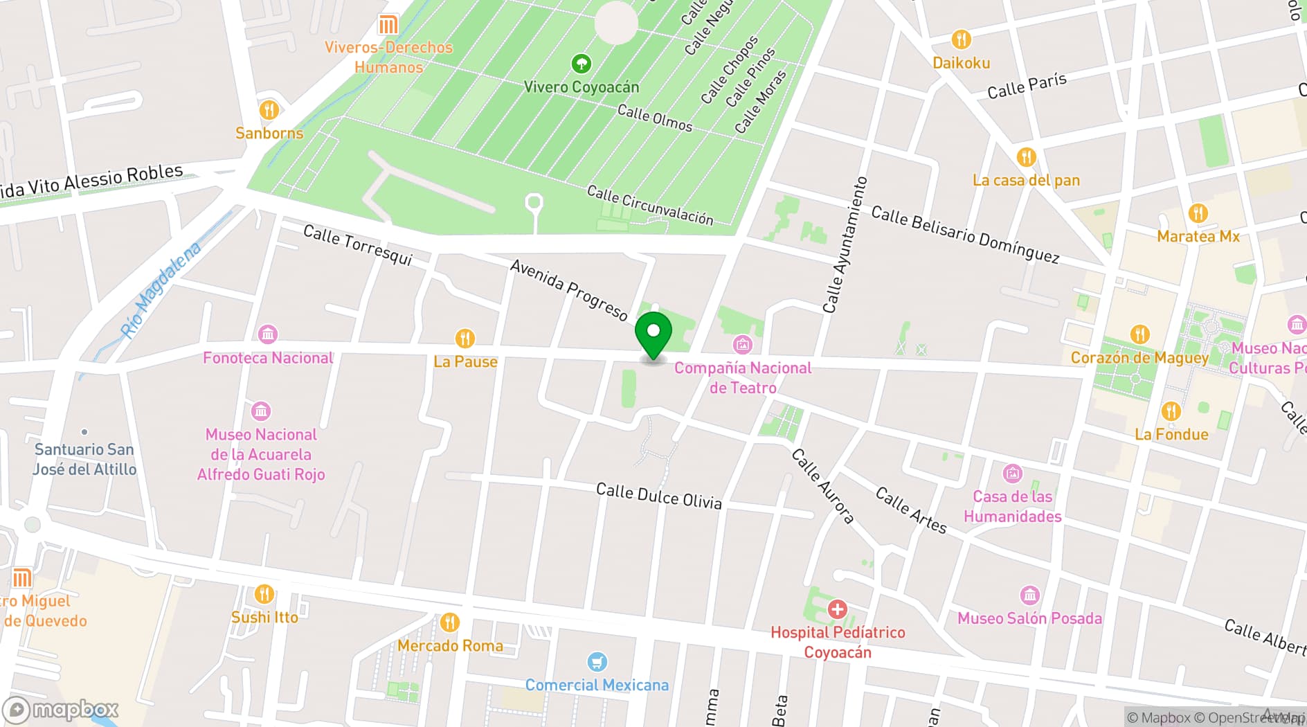 Map showing Casa de Cultura Jesús Reyes Heroles