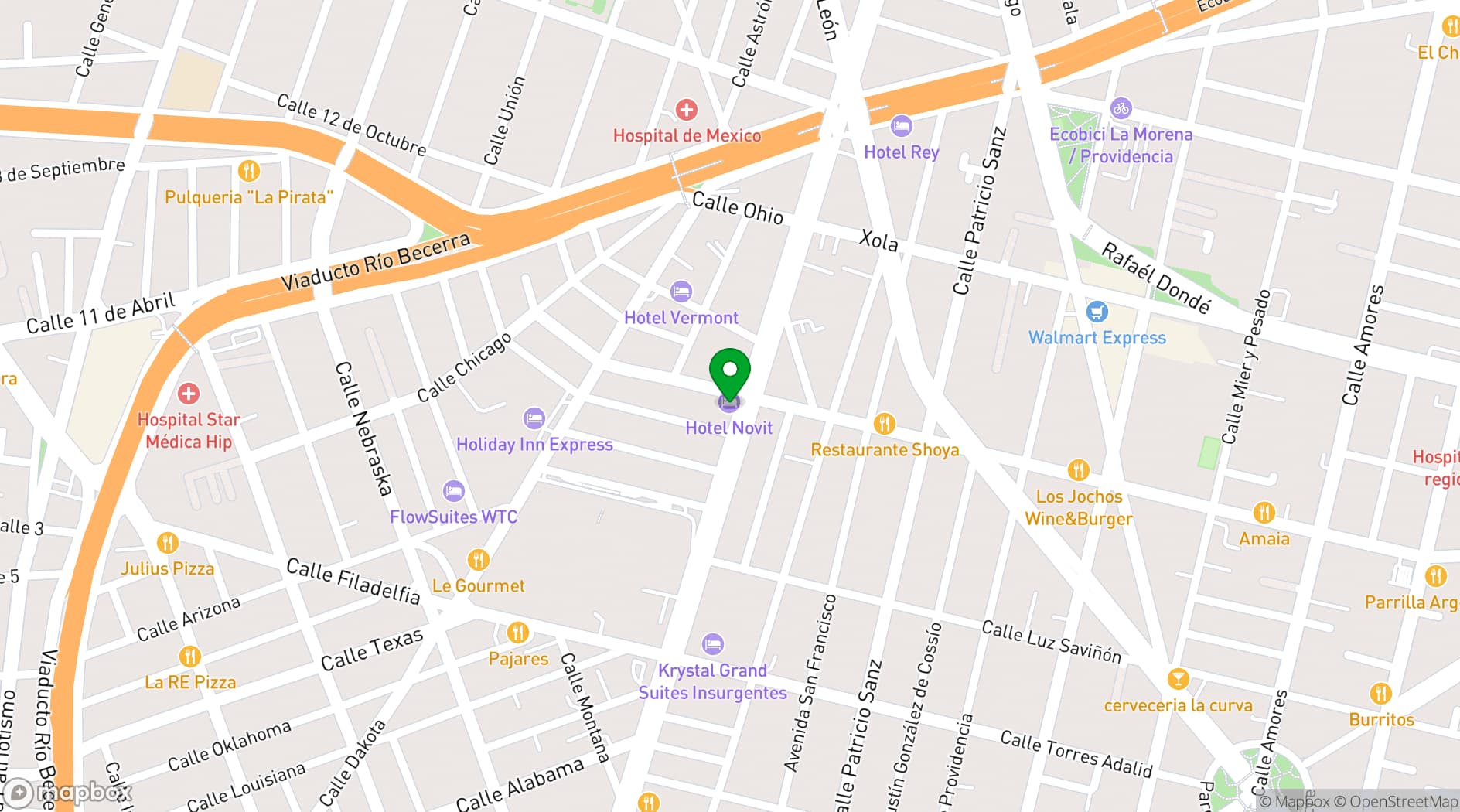 Map showing Hotel Novit