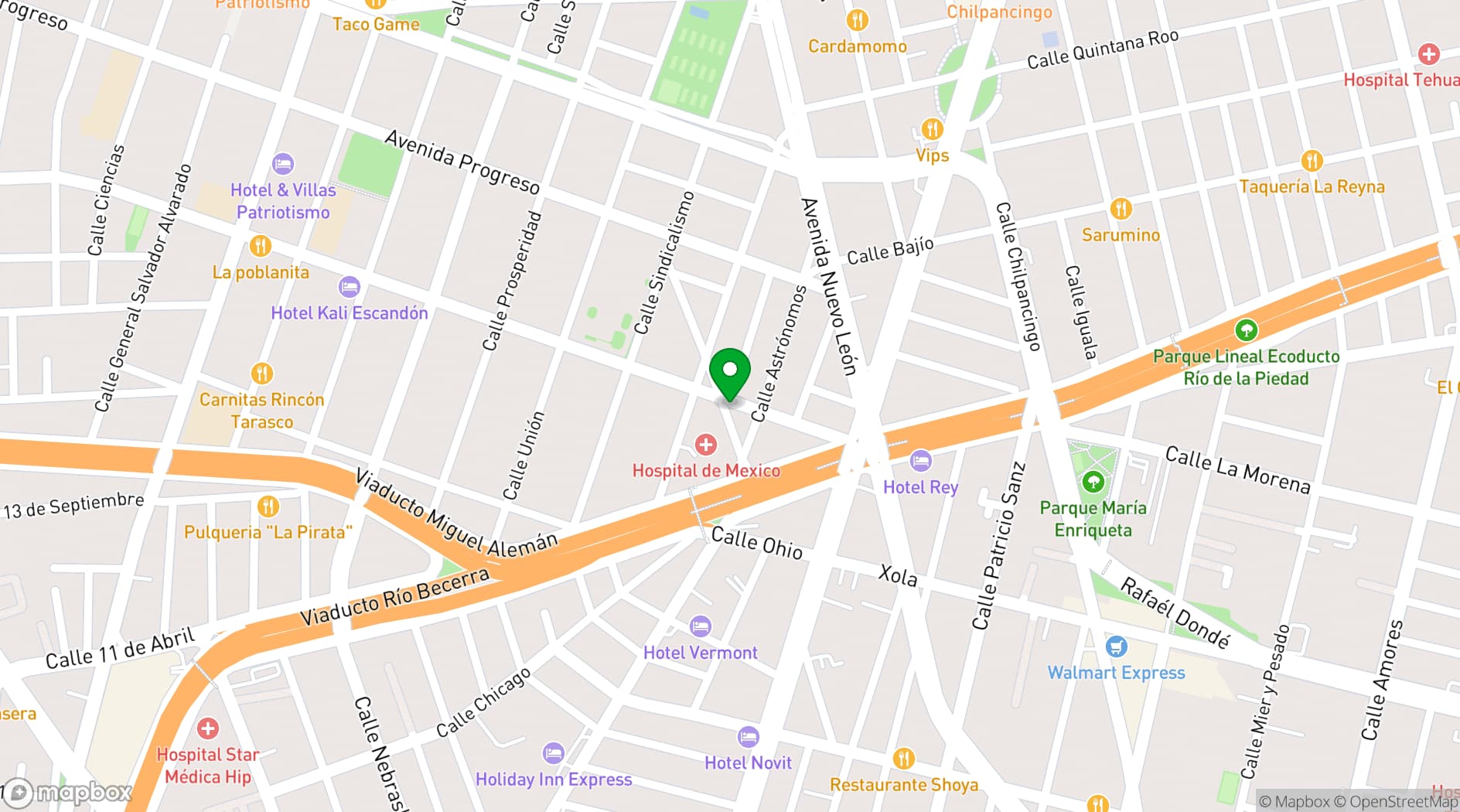 Map showing Capitalia Condesa Escandon