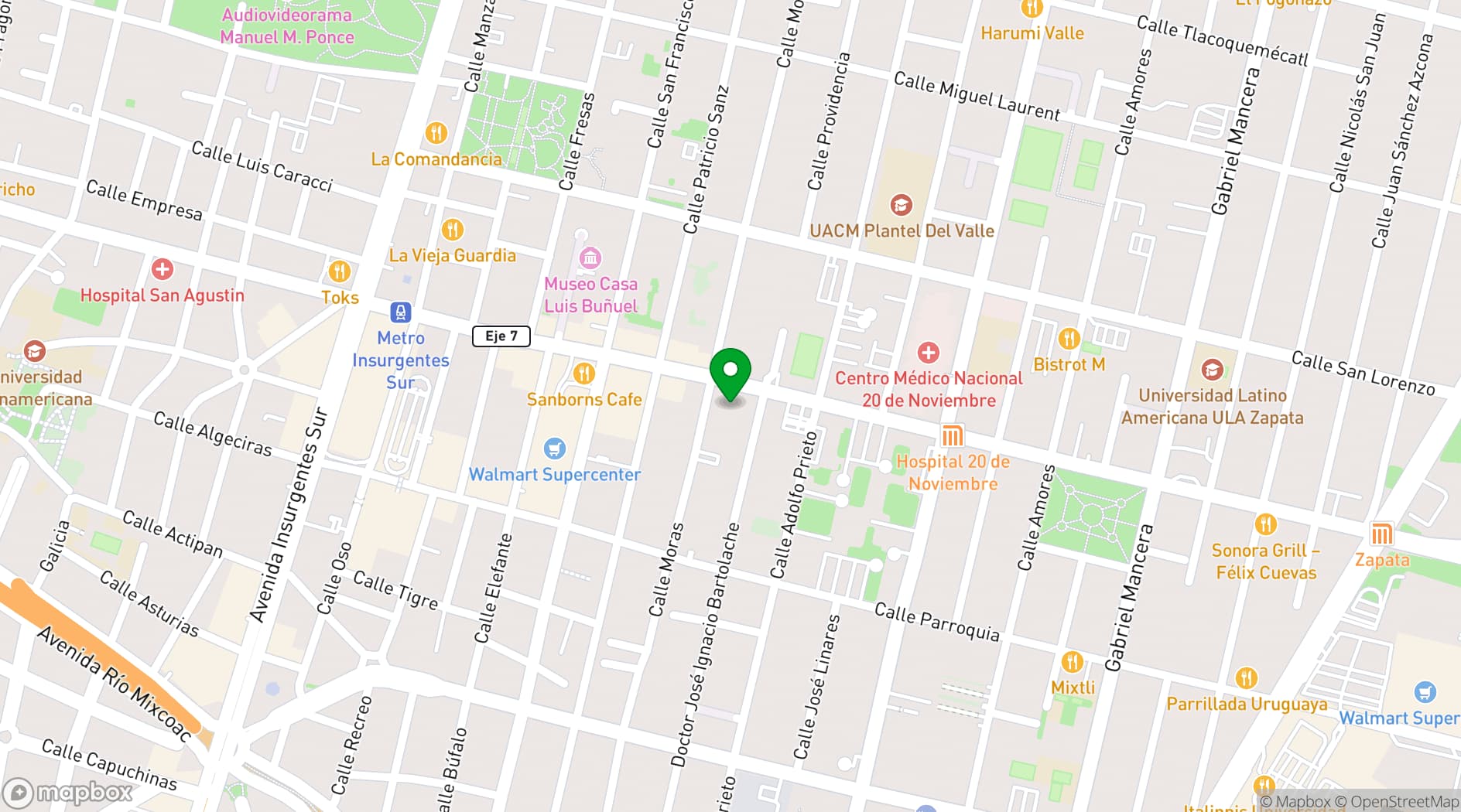 Map showing Salon Felix Cuevas