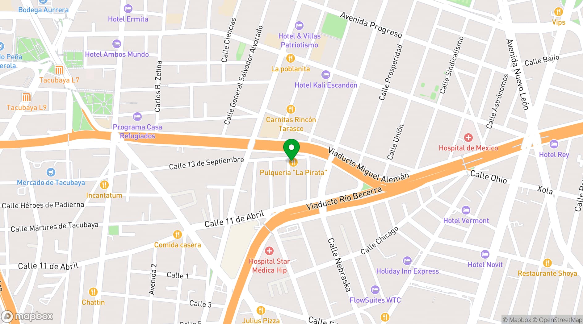 Map showing Pulquería La Pirata