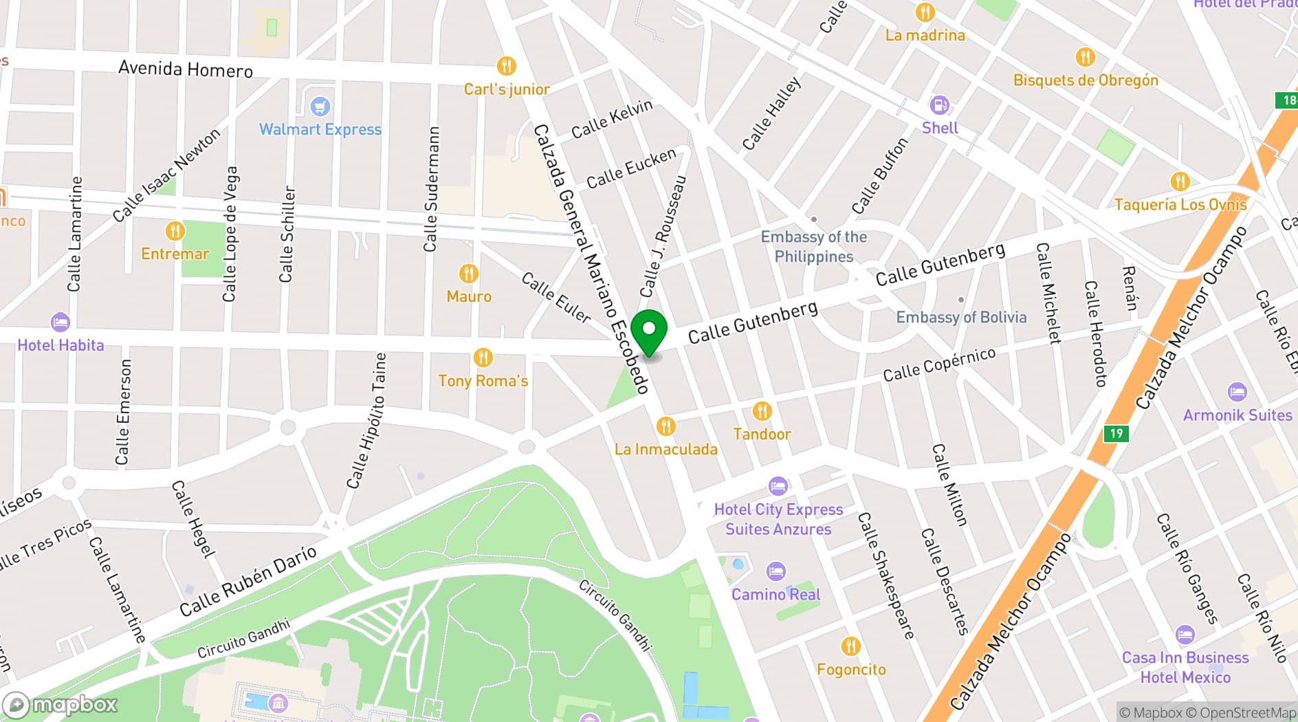 Map showing Spaces Torre Concreta
