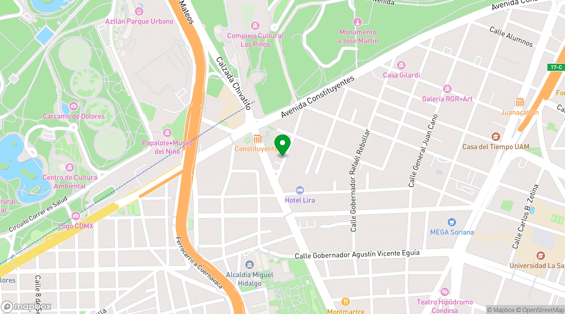 Map showing SÚPER EVENTOS