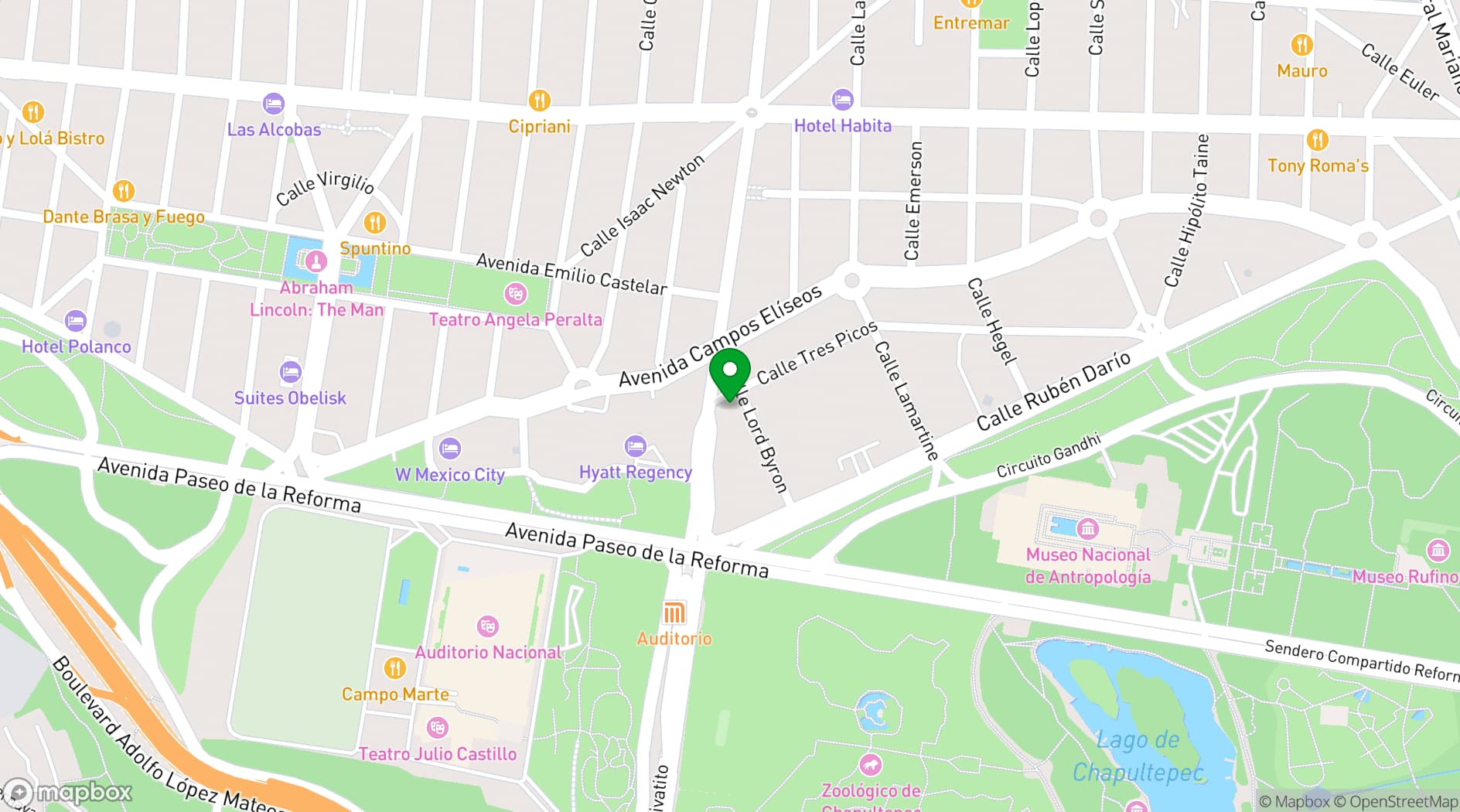 Map showing Espacios de Oficina Arquimedes
