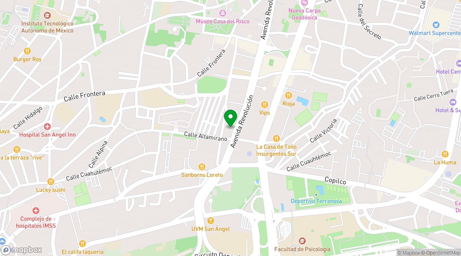 Map showing Palacio La Rochelle