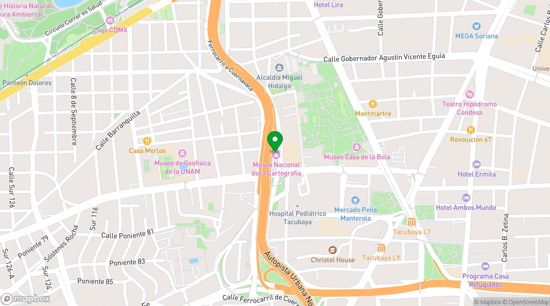 Map showing National Museum of Cartography