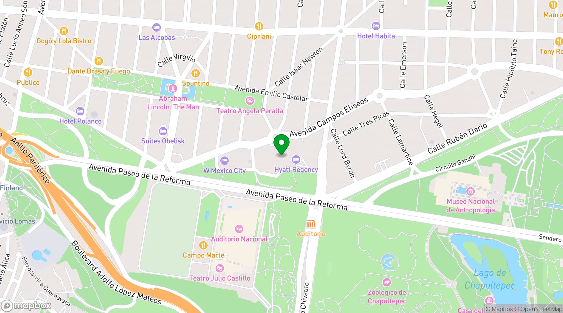 Map showing Presidente InterContinental México