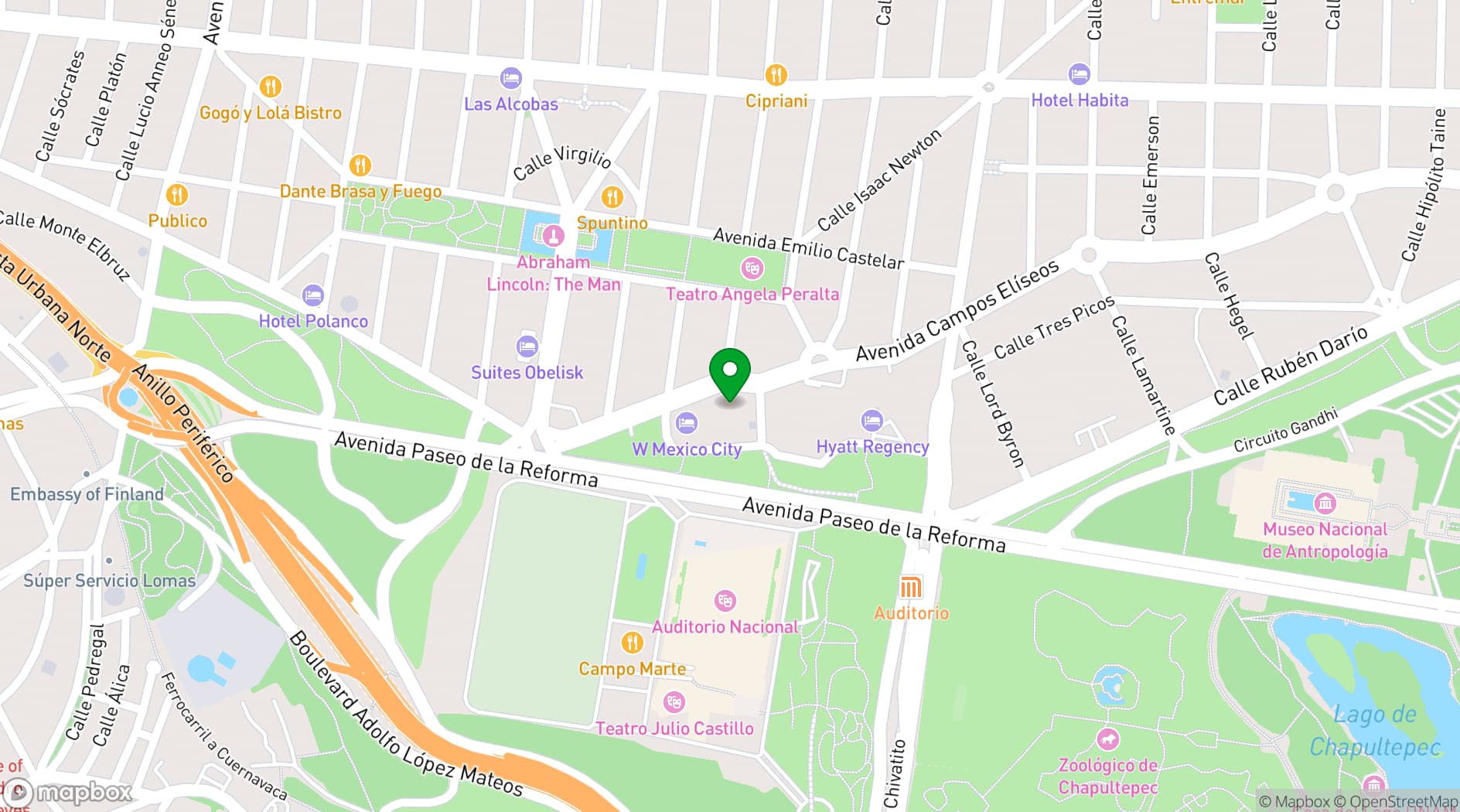 Map showing W Mexico City