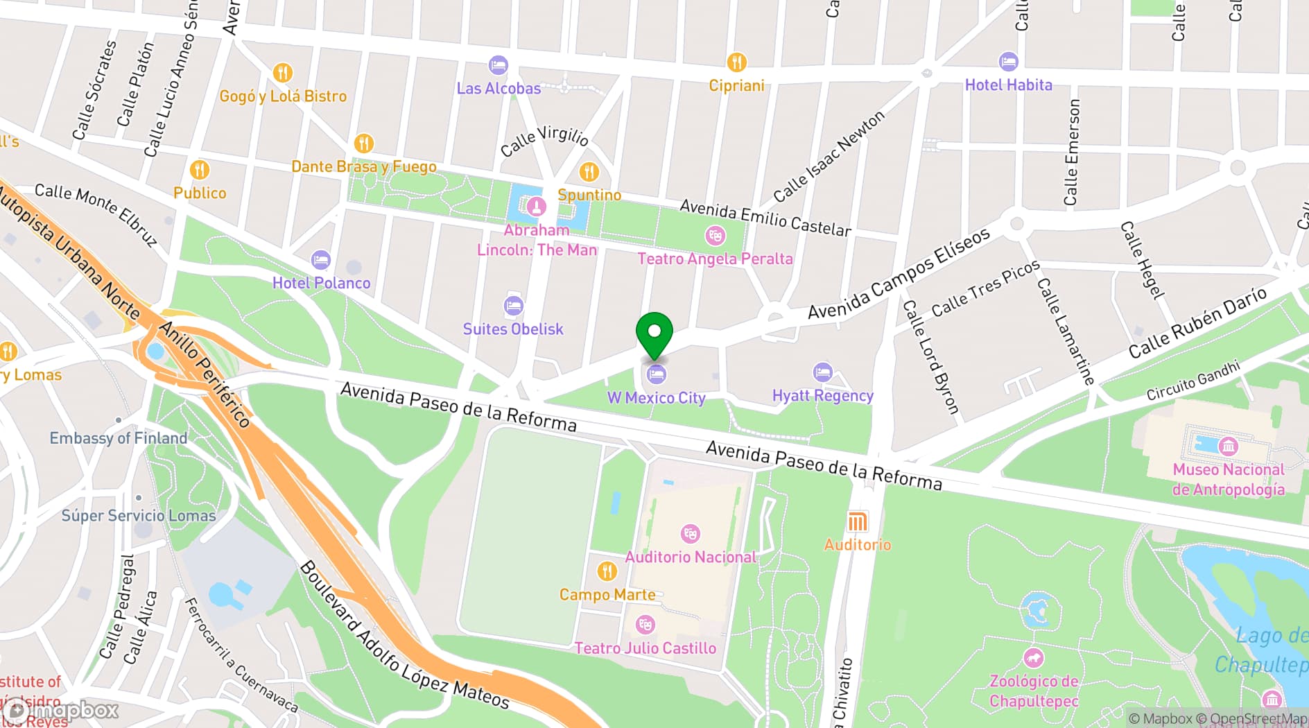 Map showing W Mexico City