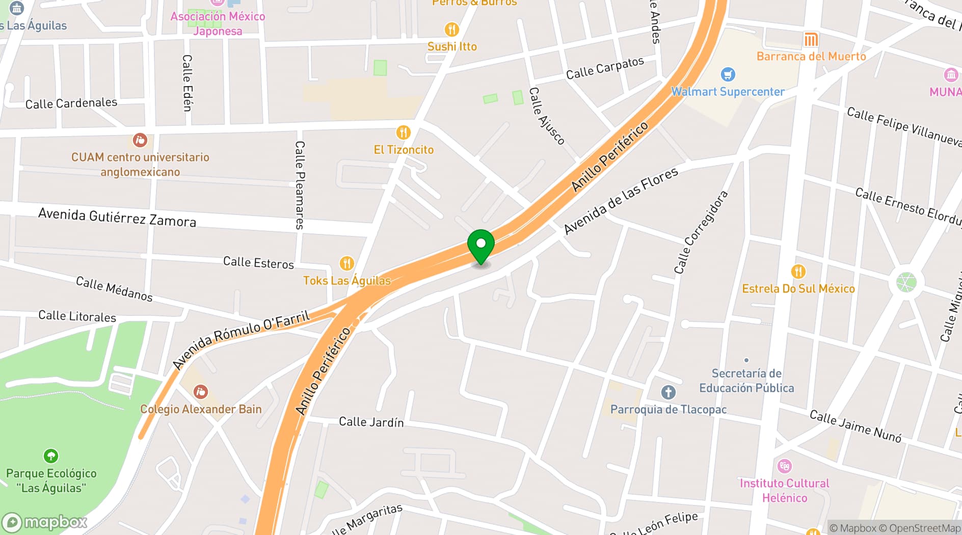 Map showing Flexo San Ángel