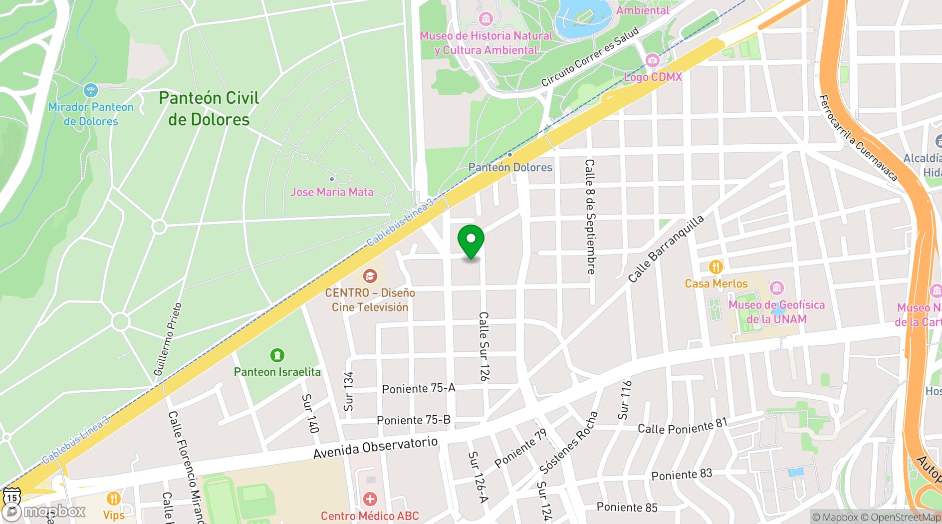 Map showing Mercado América