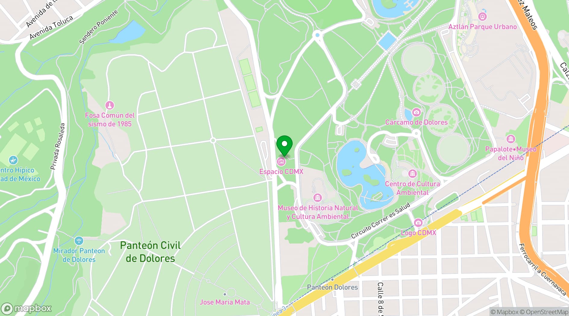 Map showing Espacio CDMX