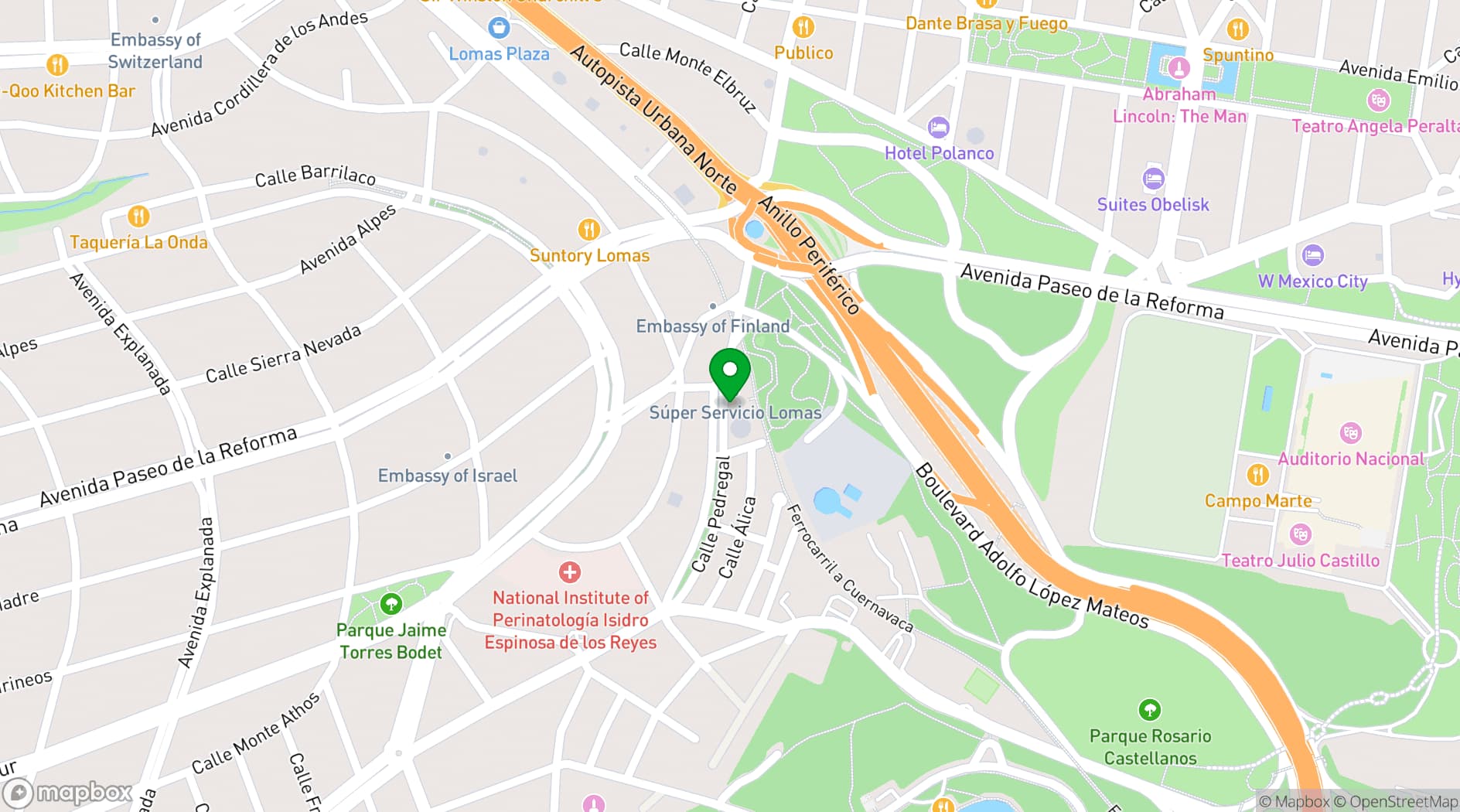 Map showing Alexander Hotel