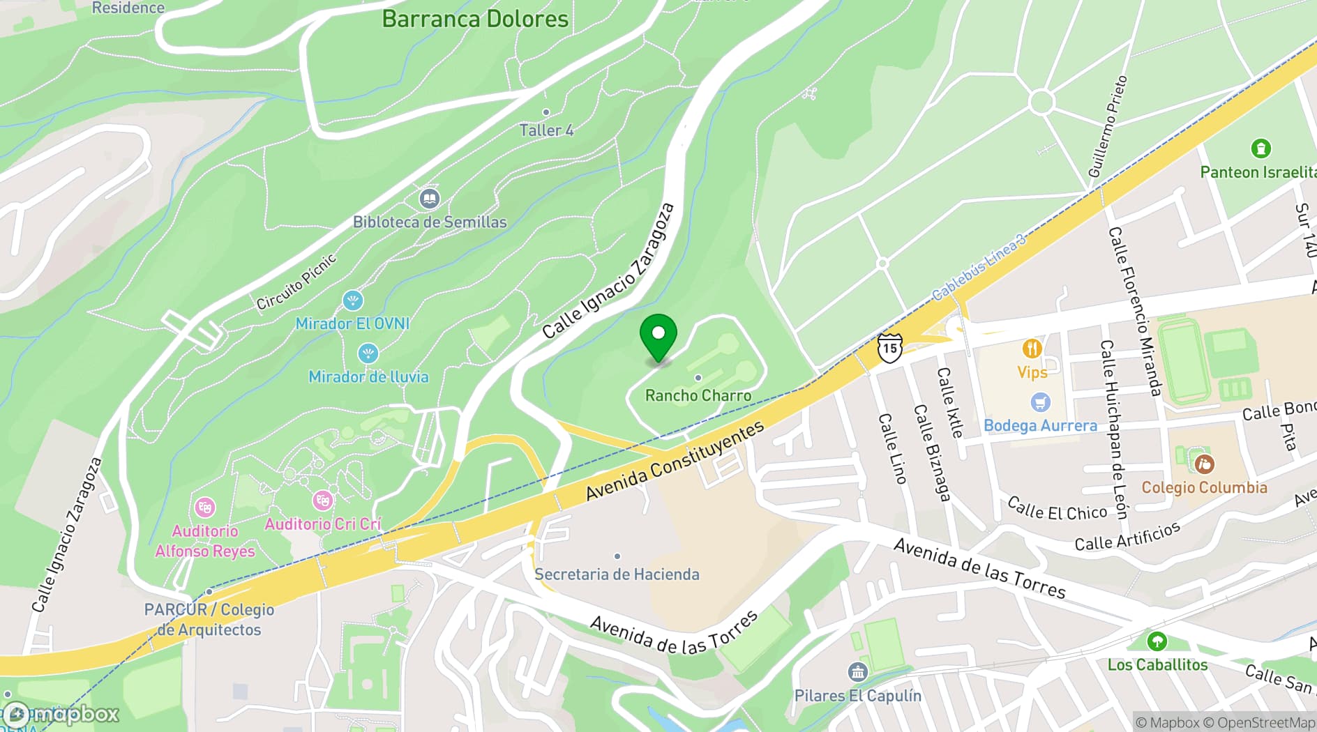 Map showing Banquetes Mayita