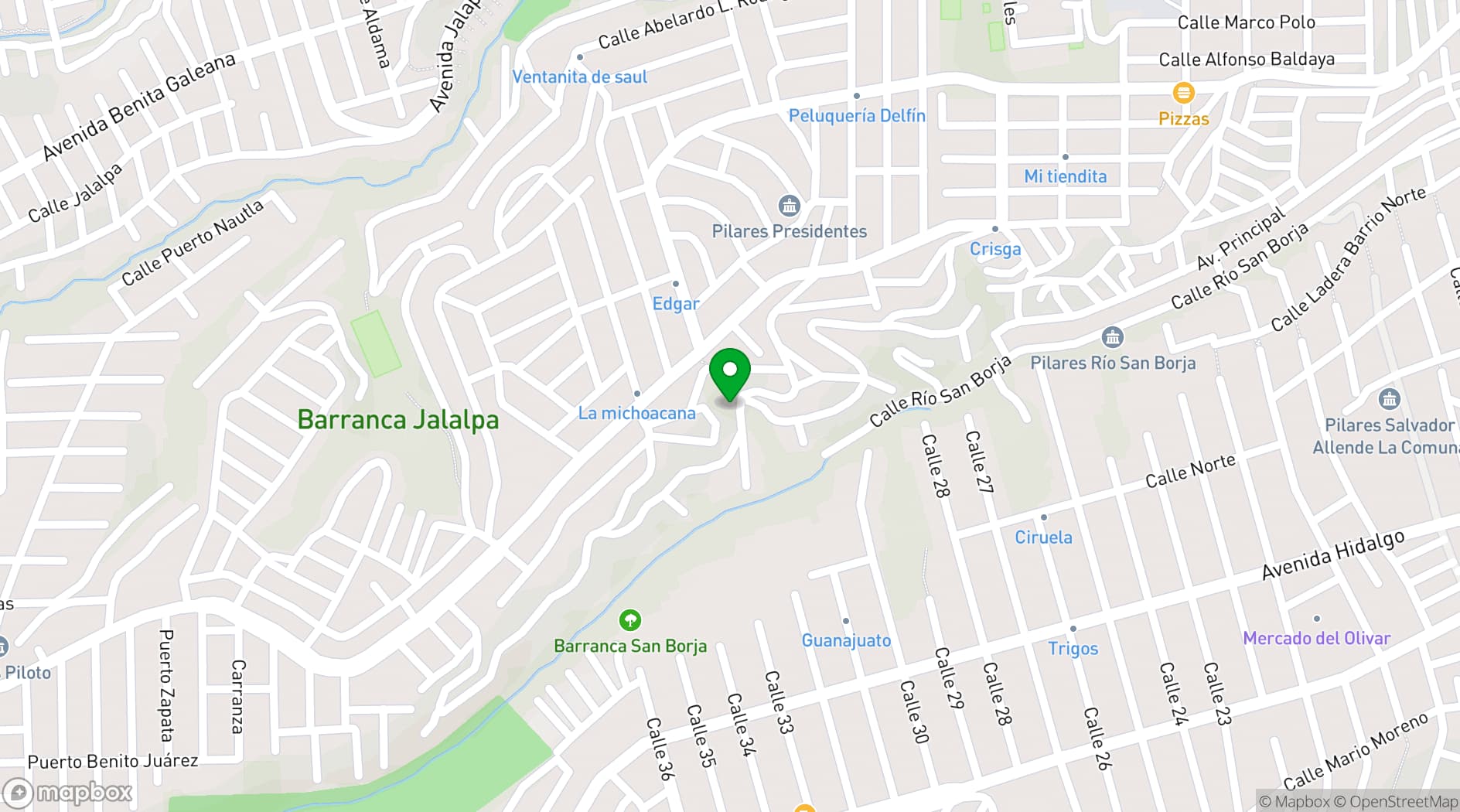 Map showing Centro Interactivo Ampliación Piloto