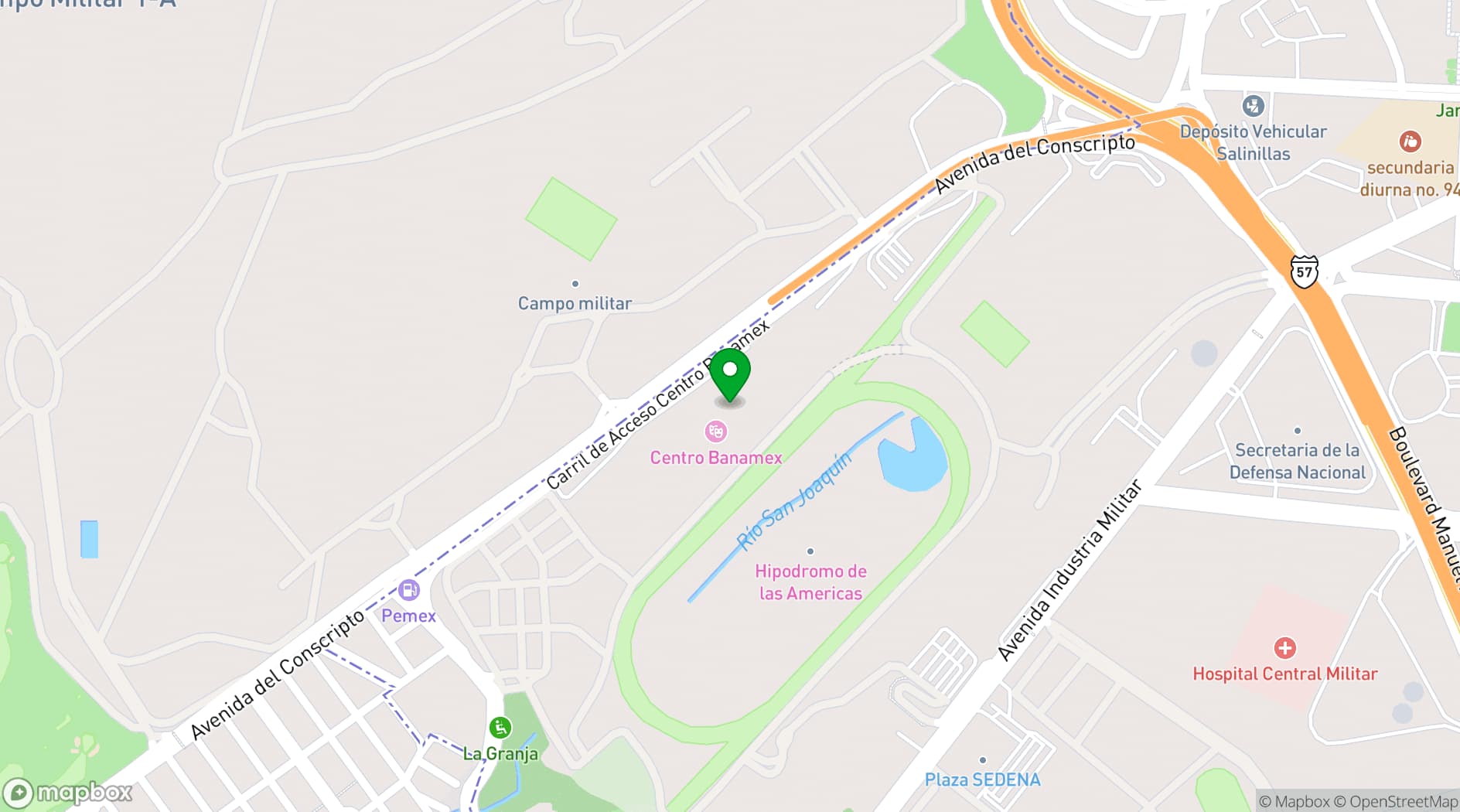 Map showing Citibanamex Center