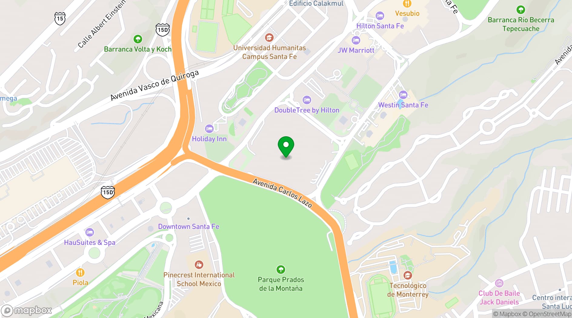 Map showing Expo Santa Fe