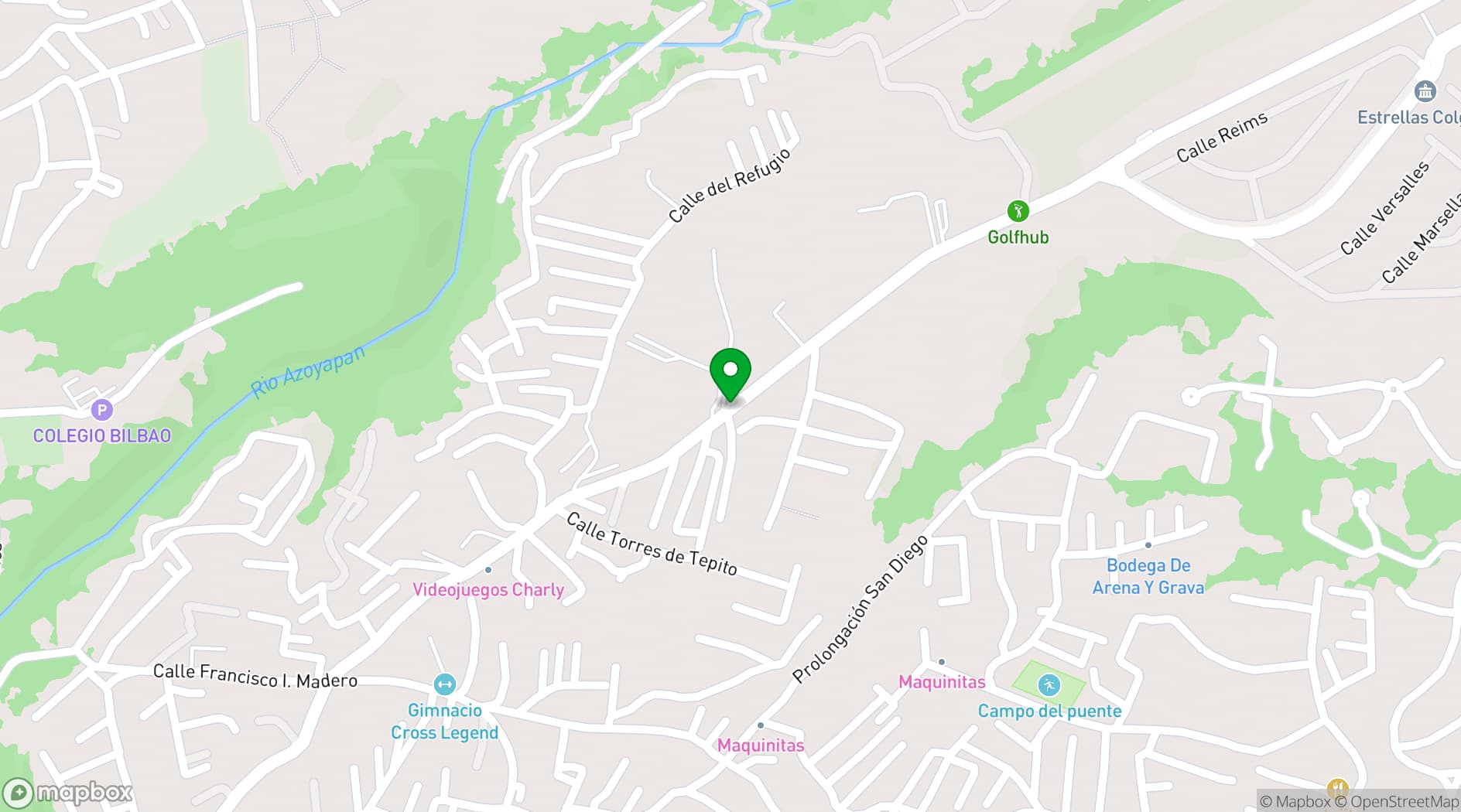 Map showing Jardín Los Cedros