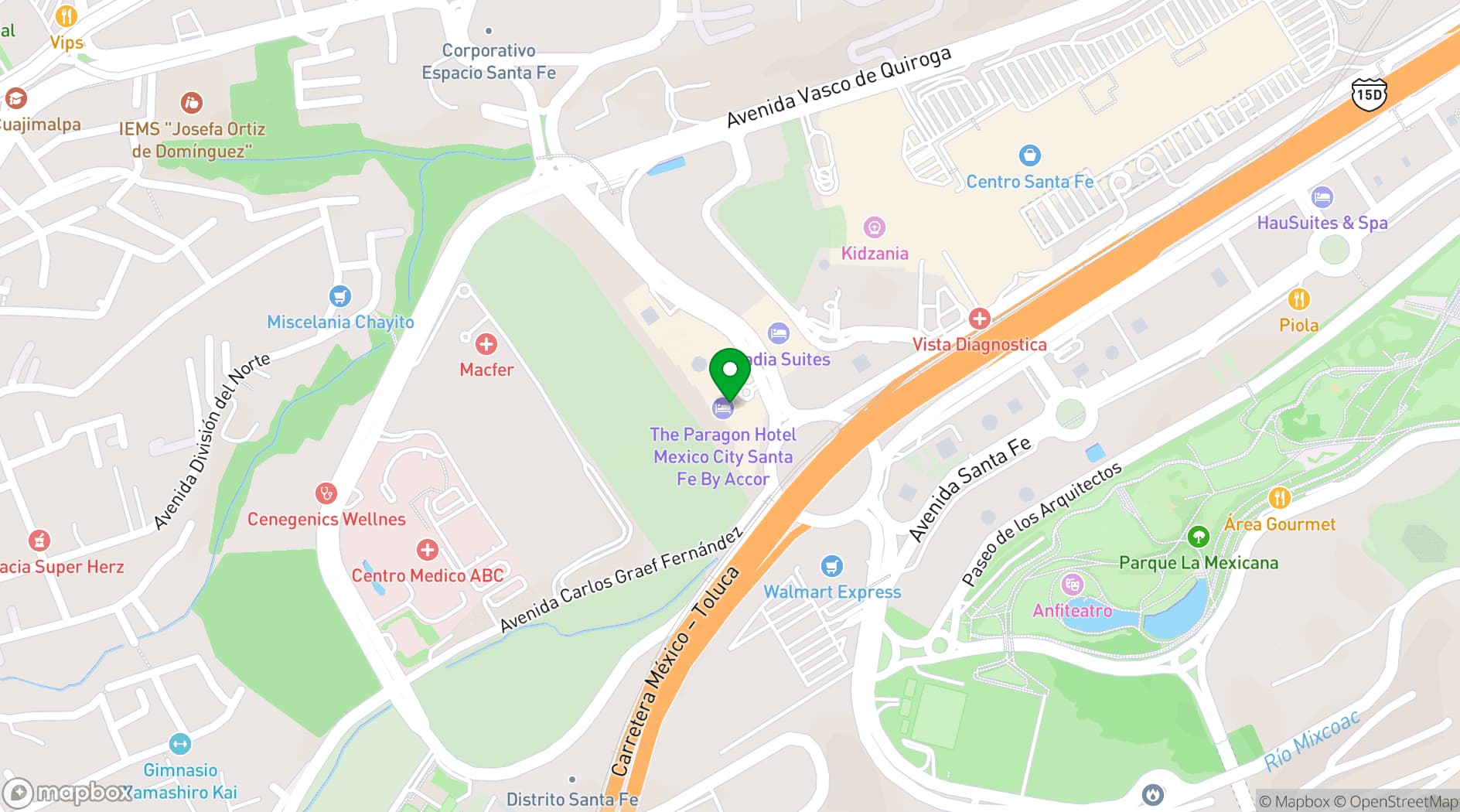Map showing The Paragon Hotel