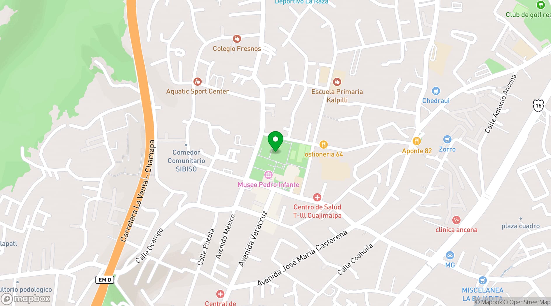 Map showing Centro Cultural Cuajimalpa