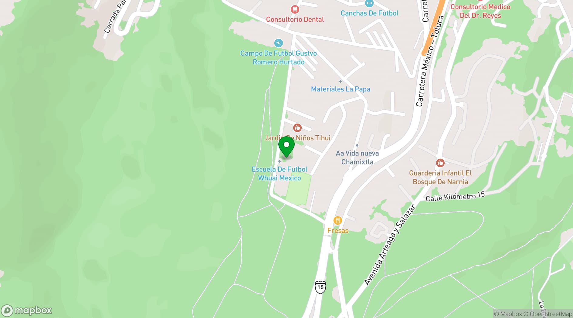 Map showing Vinícola del Bosque