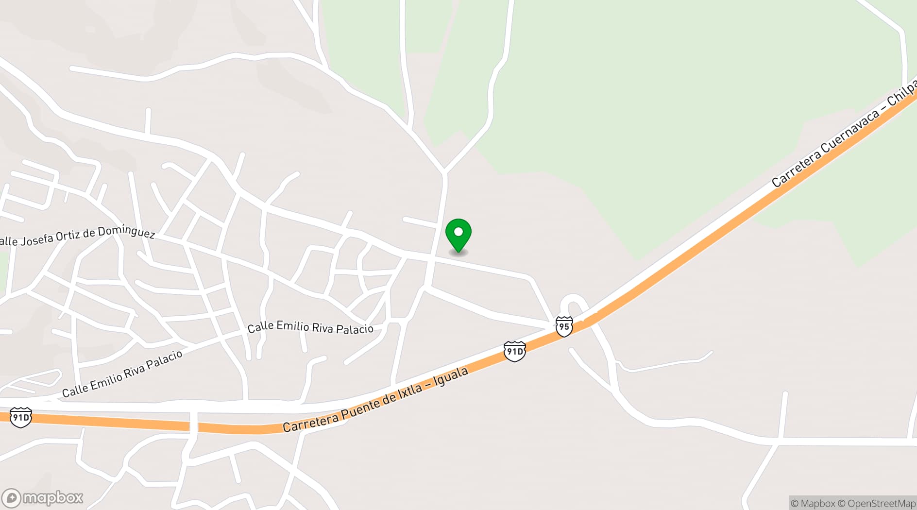 Map showing Hacienda San Gabriel