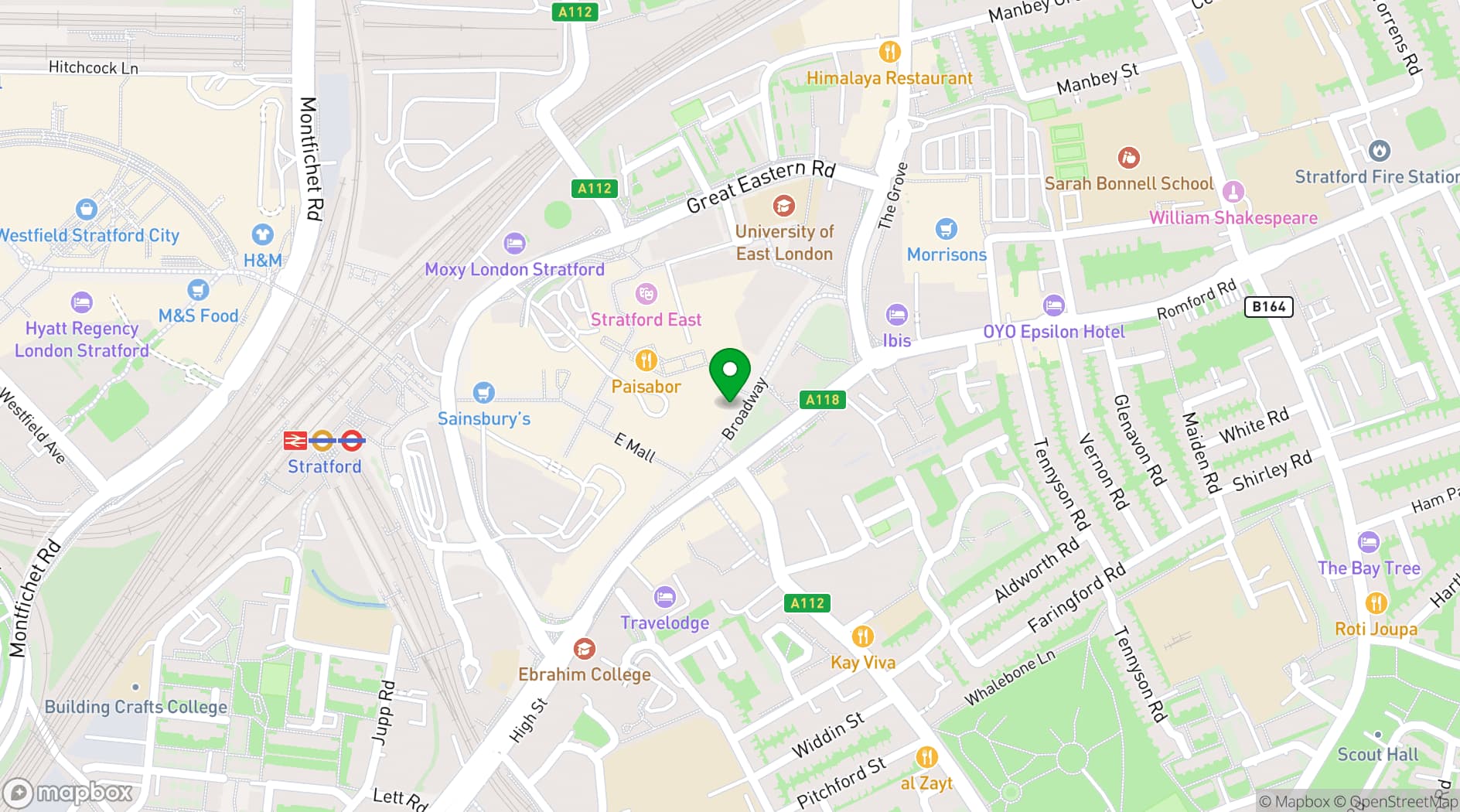 Map showing London School of Business - Meeting Room