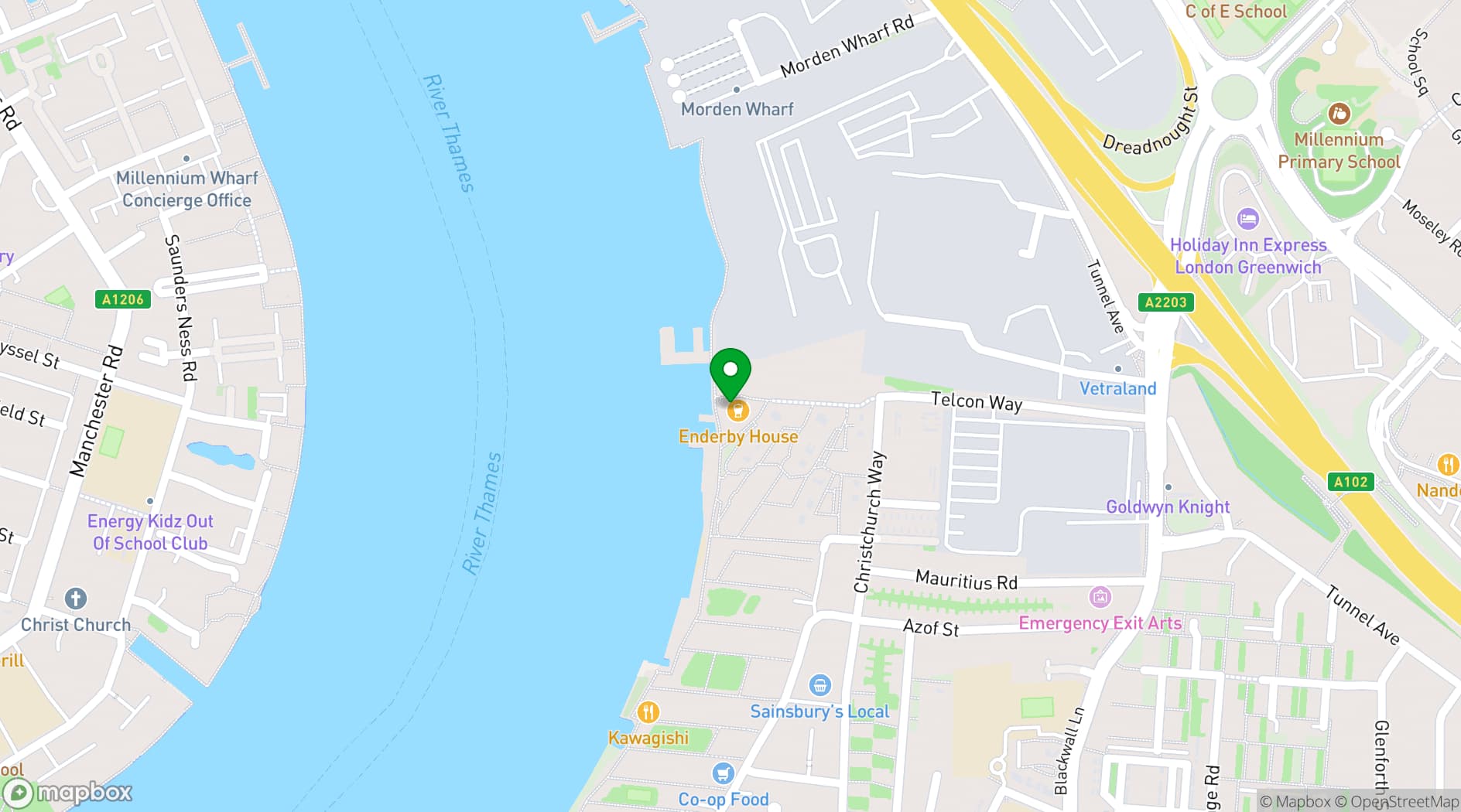 Map showing Enderby House