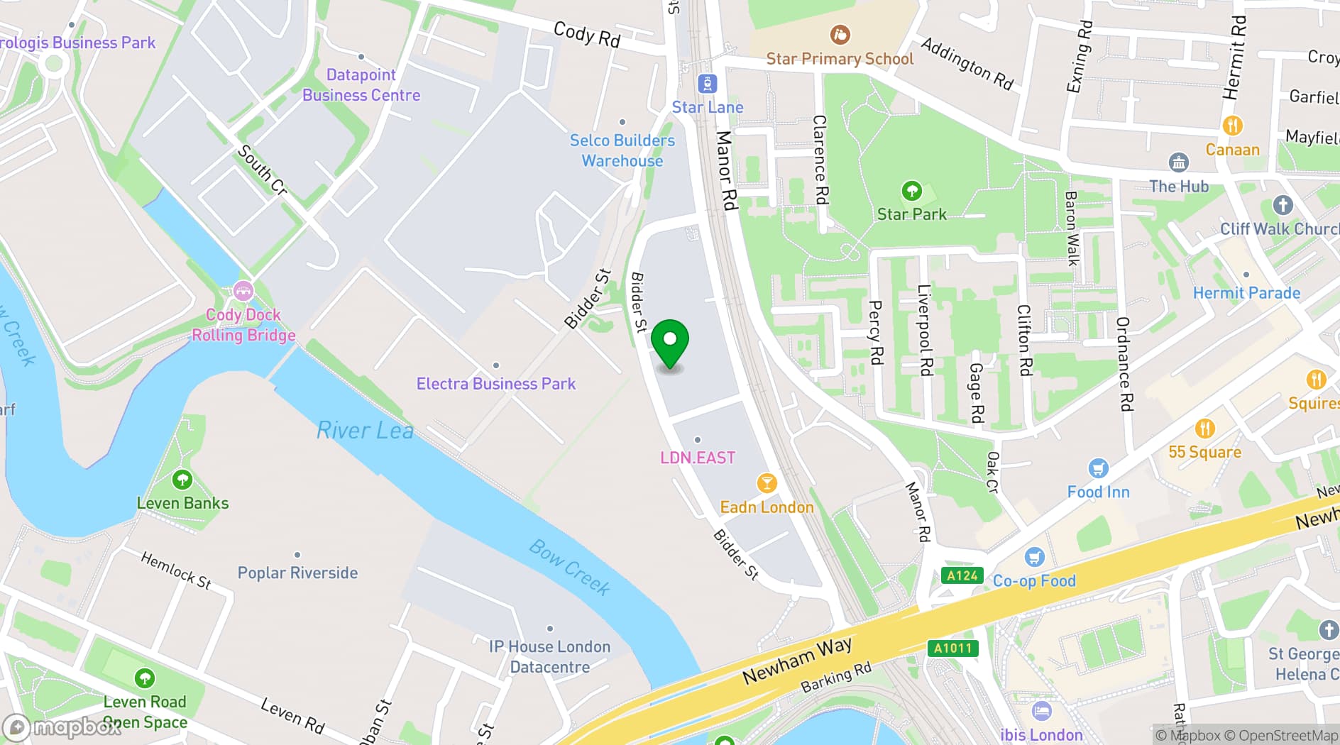 Map showing LDN East