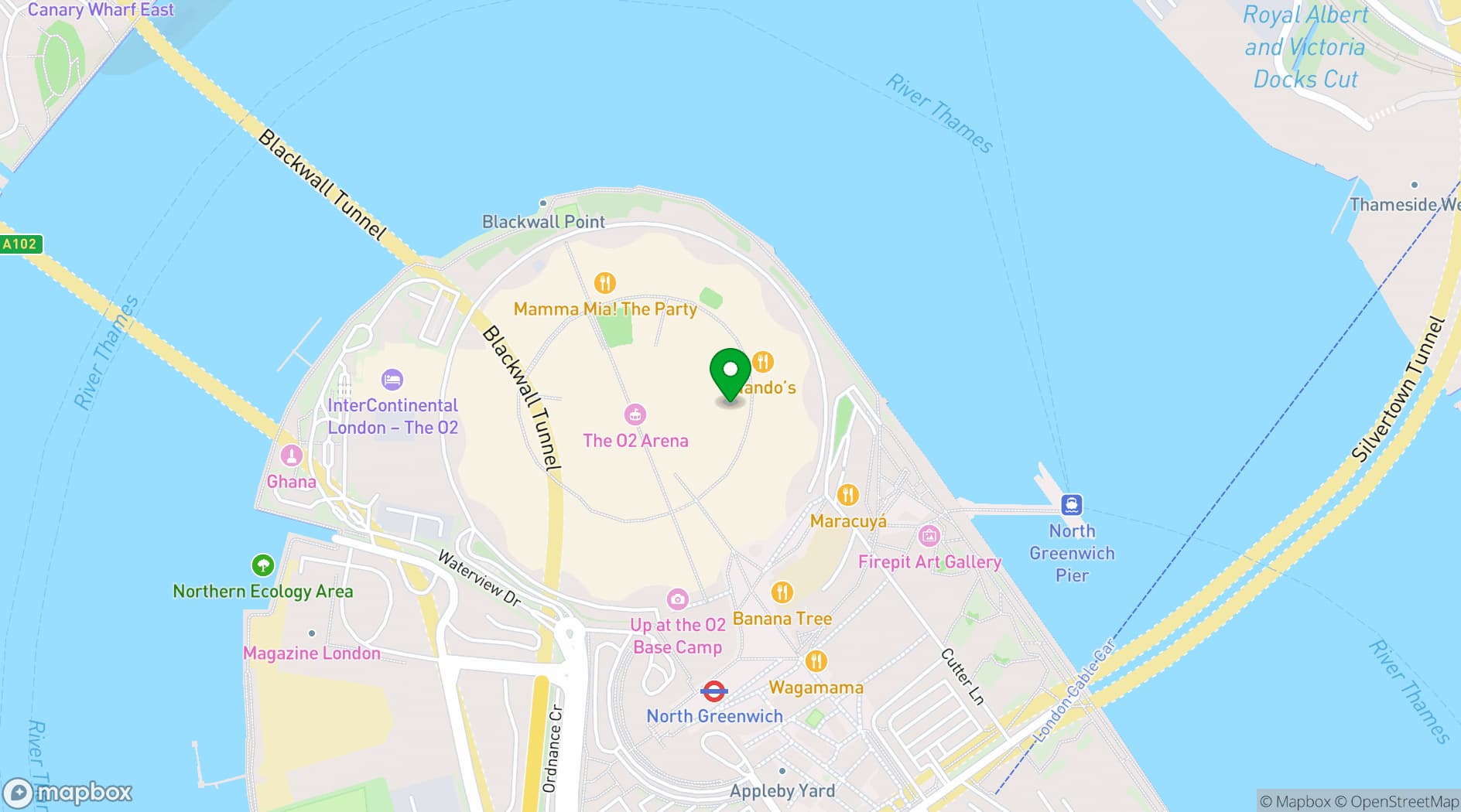 Map showing Boom Battle Bar O2